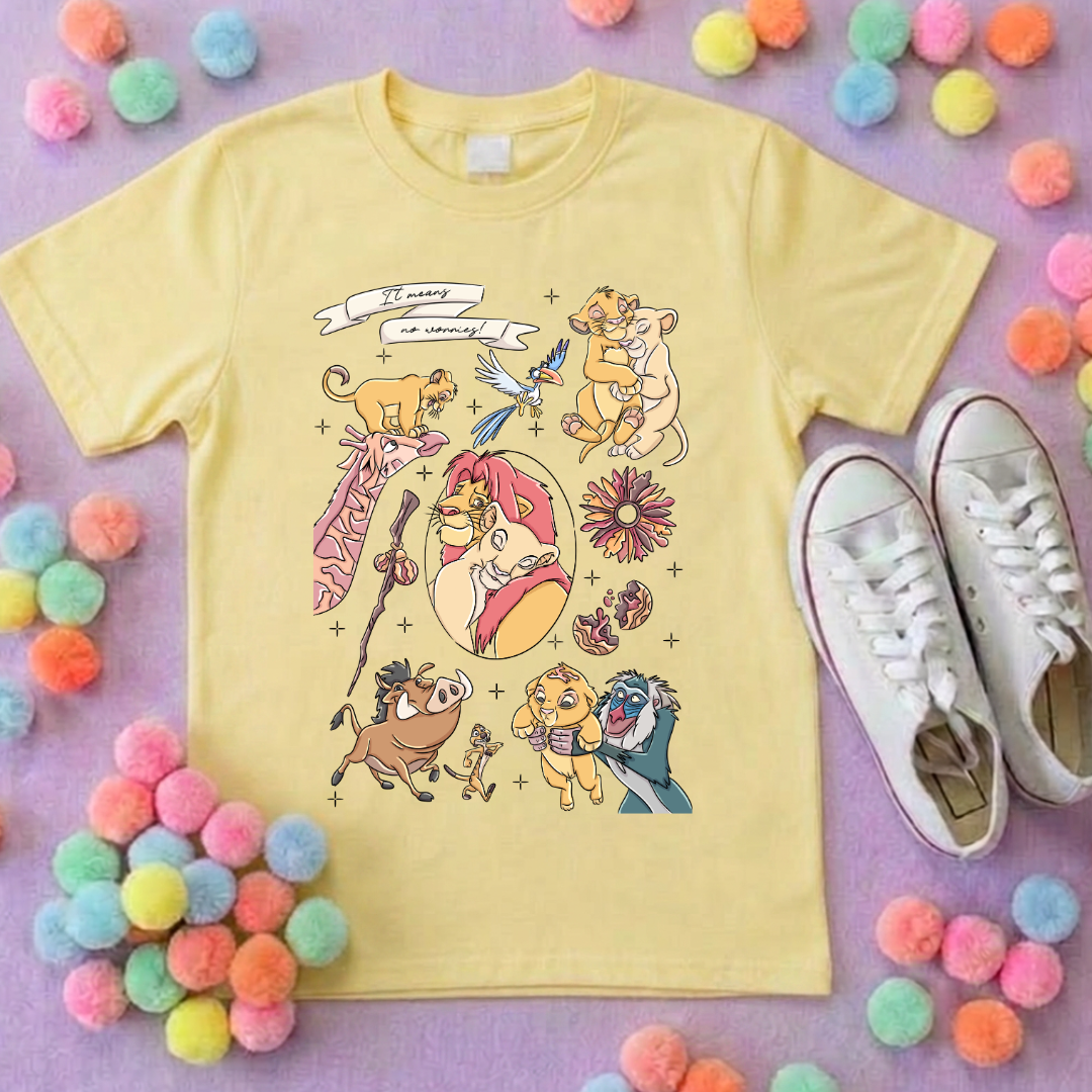 King Lion Full Art Inspired Printed Sand T-Shirt, Safari, Tree of Life, Inspired Character T-Shirts - Adults & Kids Sizes - Cotton T-Shirt