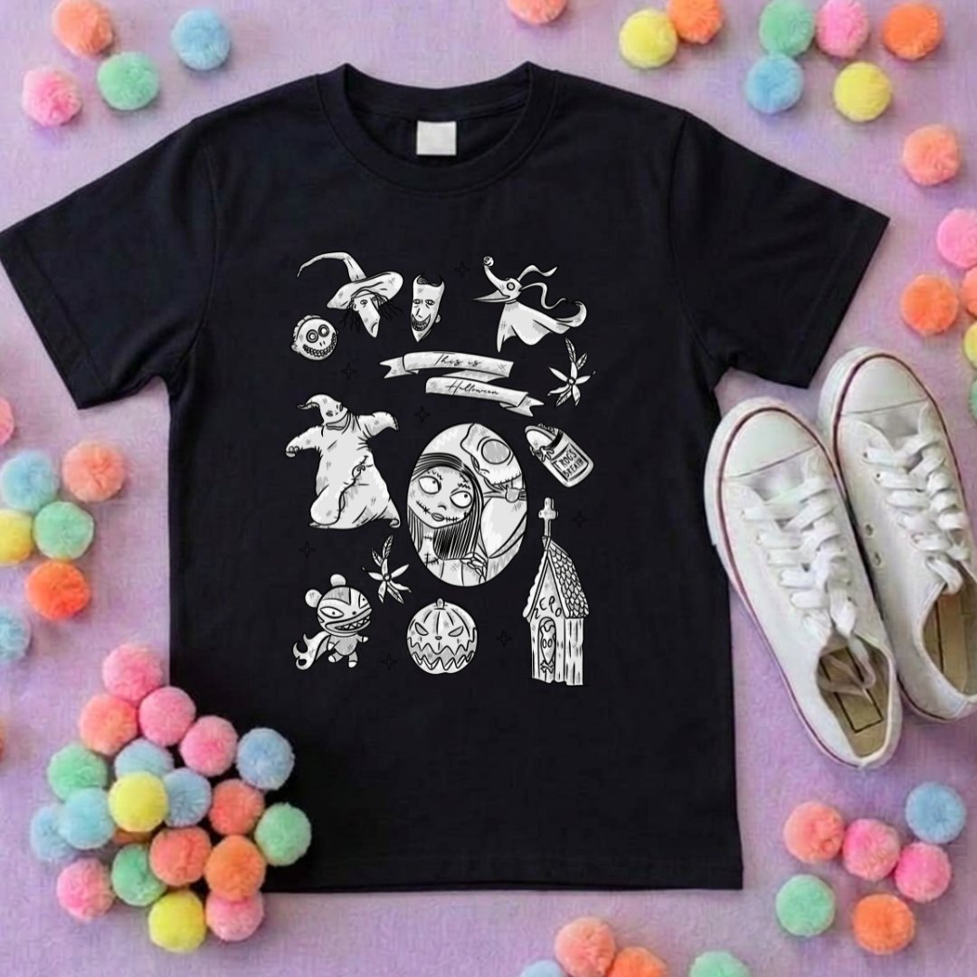 Skellington King Printed T-Shirt, Florida, Orlando, Jack and Sally, Zero, NBC - Adults & Kids Sizes - Cotton T-Shirt