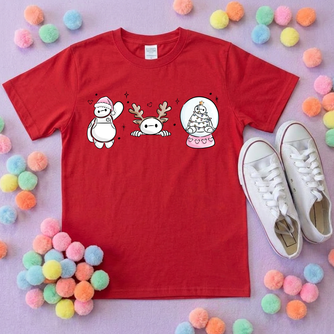 Christmas Baymax T-Shirt, Ears, Florida, Orlando, Christmas T-Shirts, Christmas Outfits - Adults & Kids Sizes - Cotton T-Shirt