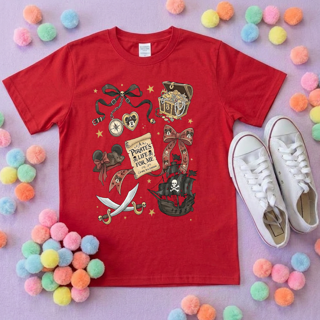 Pirates Life for Me Park Life T-Shirt, Ears, Florida, Orlando, Cruise Holidays T-Shirts, Holiday Outfits - Adults & Kids Sizes - Cotton T-Shirt