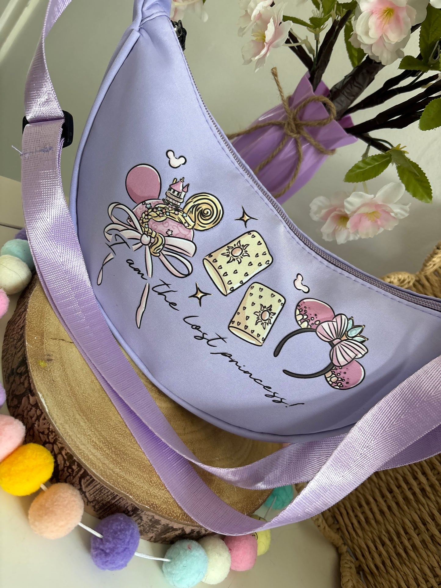 Princess Theme, Rapunzel, Tangled Theme, Dumpling Bags, Printed Inspired Cross Body Bags, Theme Park Bags, Florida, Orlando, Paris