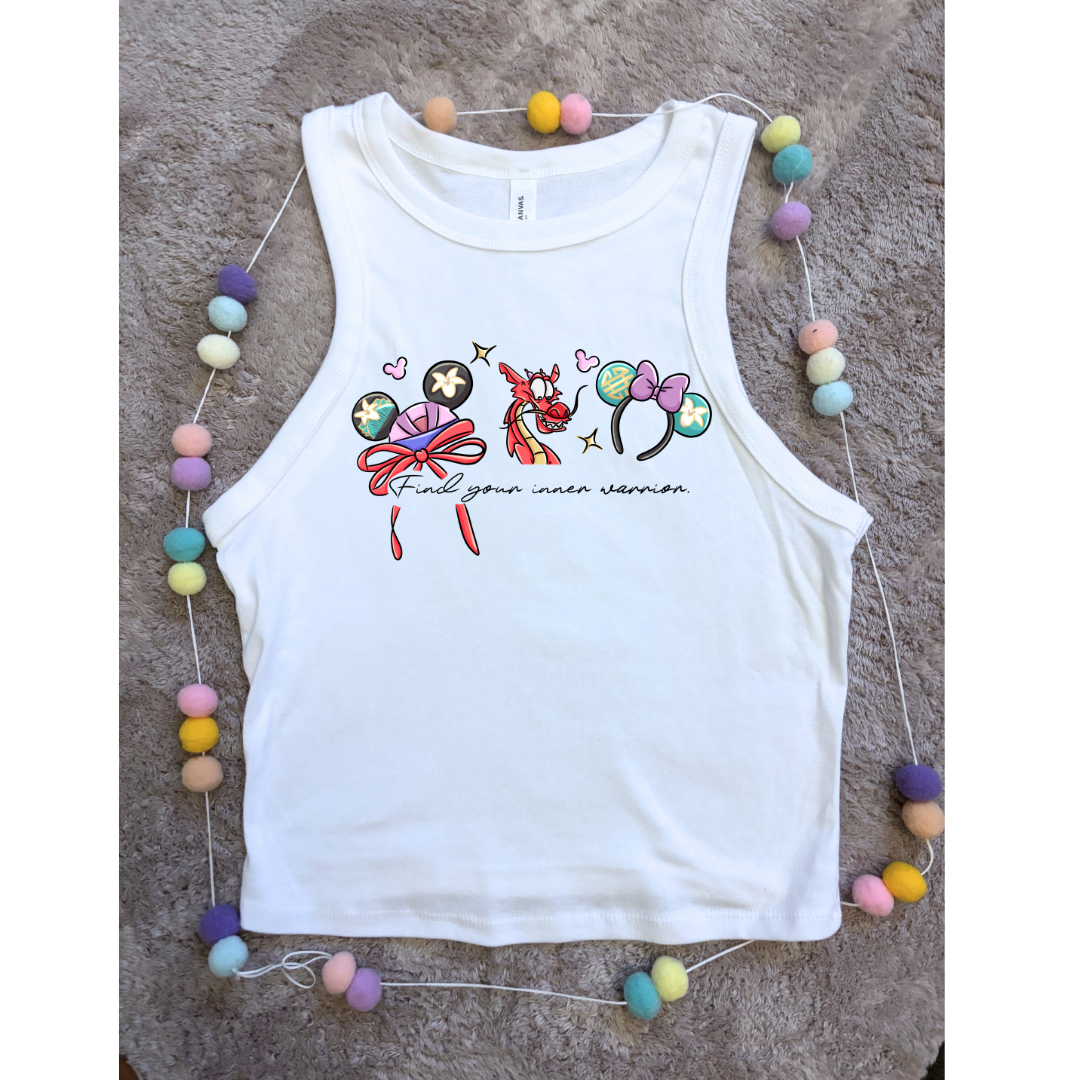 Mulan Chinese Dragon, Mushu Bow Printed Vest, Florida, Orlando, Magical World - Adults & Kids Sizes
