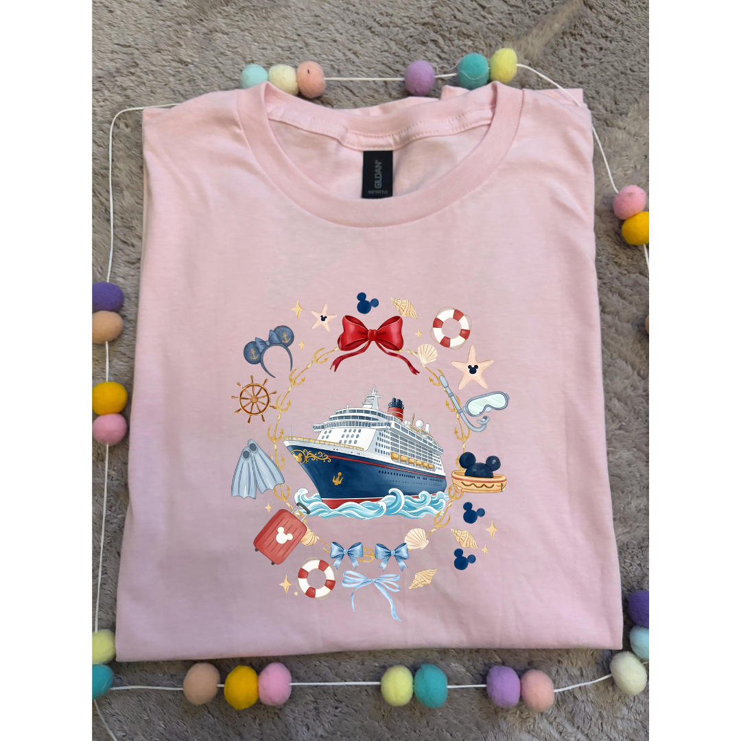 Cruise Line T-Shirt, Ears, Florida, Orlando, Cruise Holidays T-Shirts, Holiday Outfits - Adults & Kids Sizes - Cotton T-Shirt