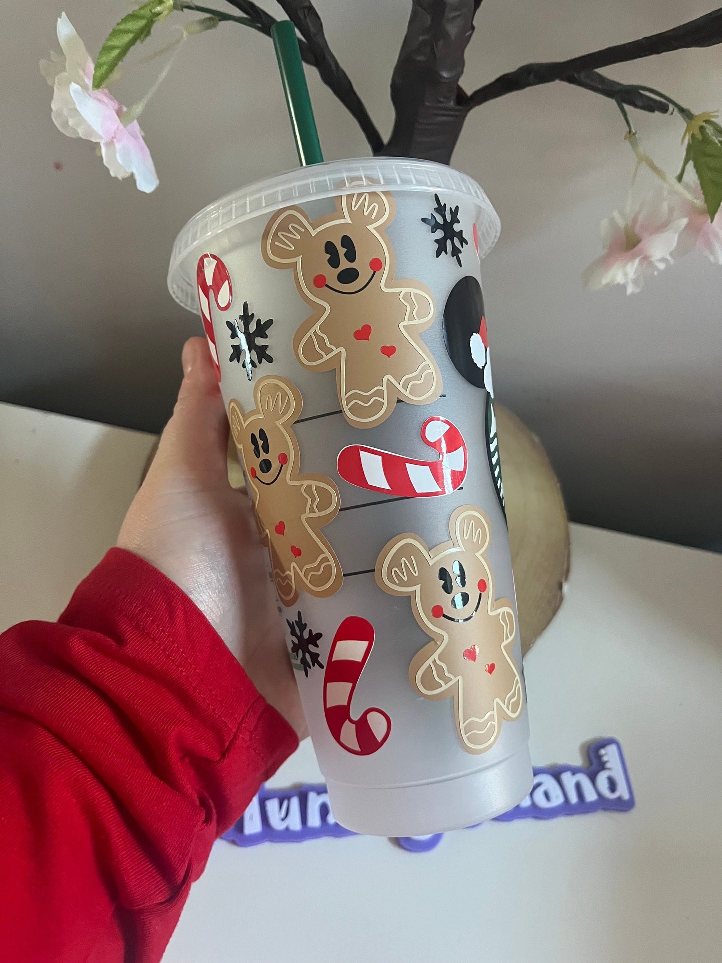 Personalised Cold Cup, Christmas Gingerbread Mickey Tumbler, Christmas Starbucks Cold Cups, Christmas Decor, Christmas Movie Cup