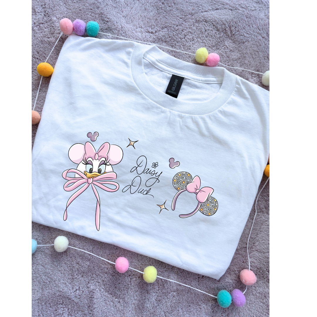 Magical Girlie Duck Bow Printed T-Shirt, Florida, Orlando, Magical World - Adults & Kids Sizes