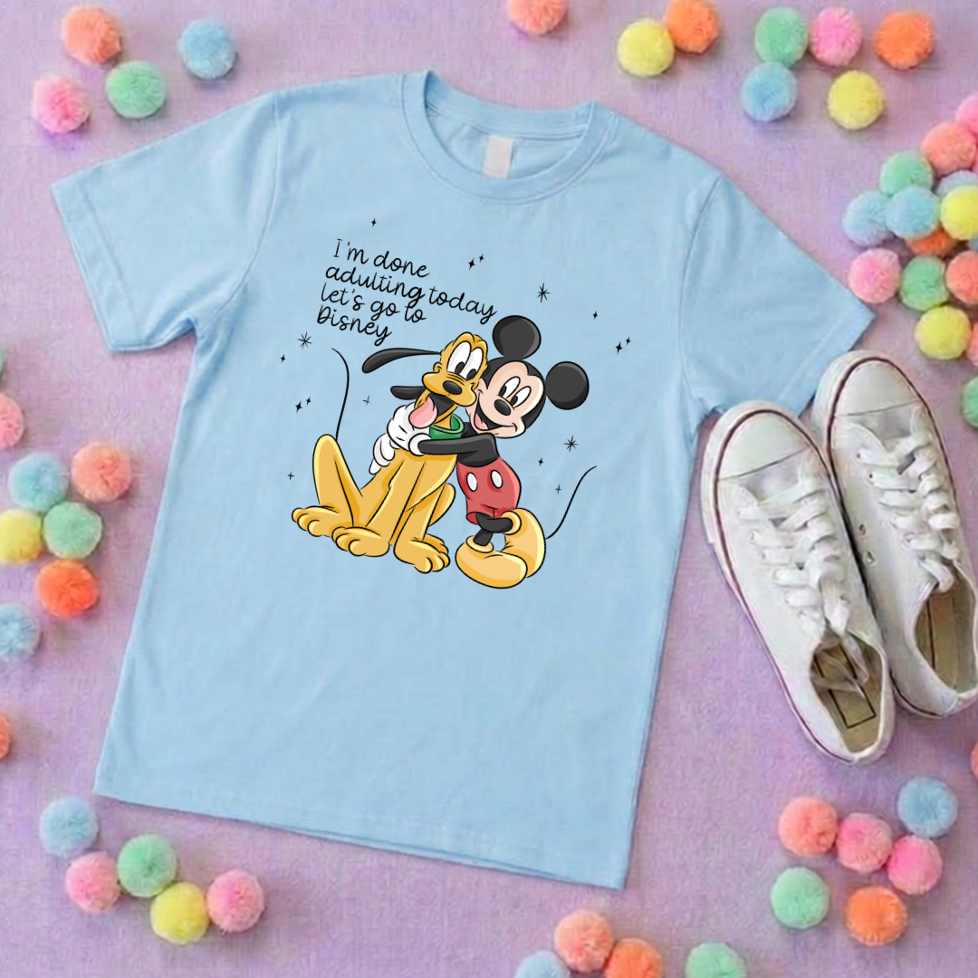 Done Adulting Park Life T-Shirt, Ears, Florida, Orlando, Cruise Holidays T-Shirts, Holiday Outfits - Adults & Kids Sizes - Cotton T-Shirt