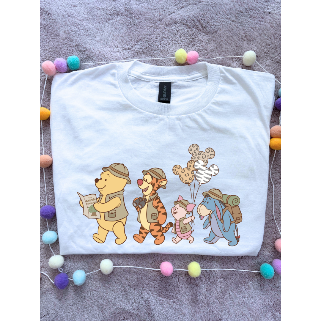 Pooh Animal Kingdom Safari Park Life T-Shirt, Ears, Florida, Orlando, Cruise Holidays T-Shirts, Holiday Outfits - Adults & Kids Sizes - Cotton T-Shirt