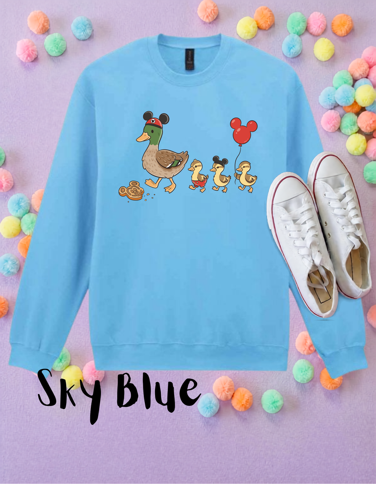 Park Life Ducks Sweatshirt, Ears, Florida, Orlando, Jumper, Cozy Outfits, - Adults & Kids Sizes - Cotton Sweatshirt