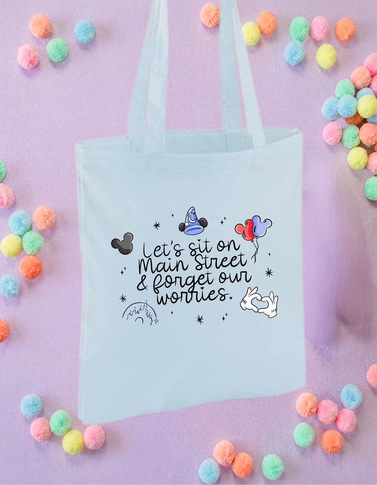 Mainstreet Tote Bags, Princess Theme Cotton Canvas Tote Bags, Printed Inspired Tote Bags, Shopper Bags