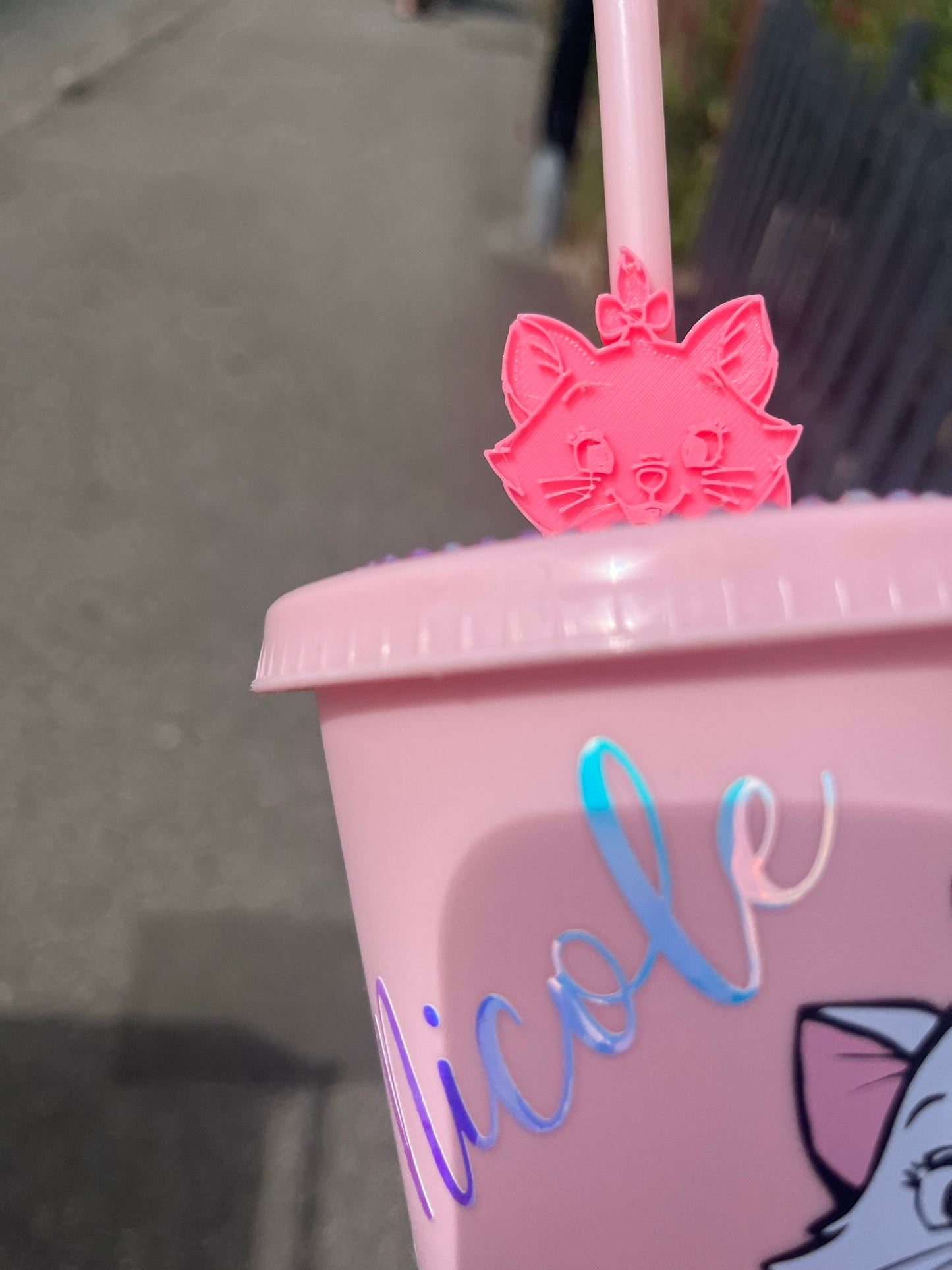 Marie Cat Inspired 3D Printed Straw Topper