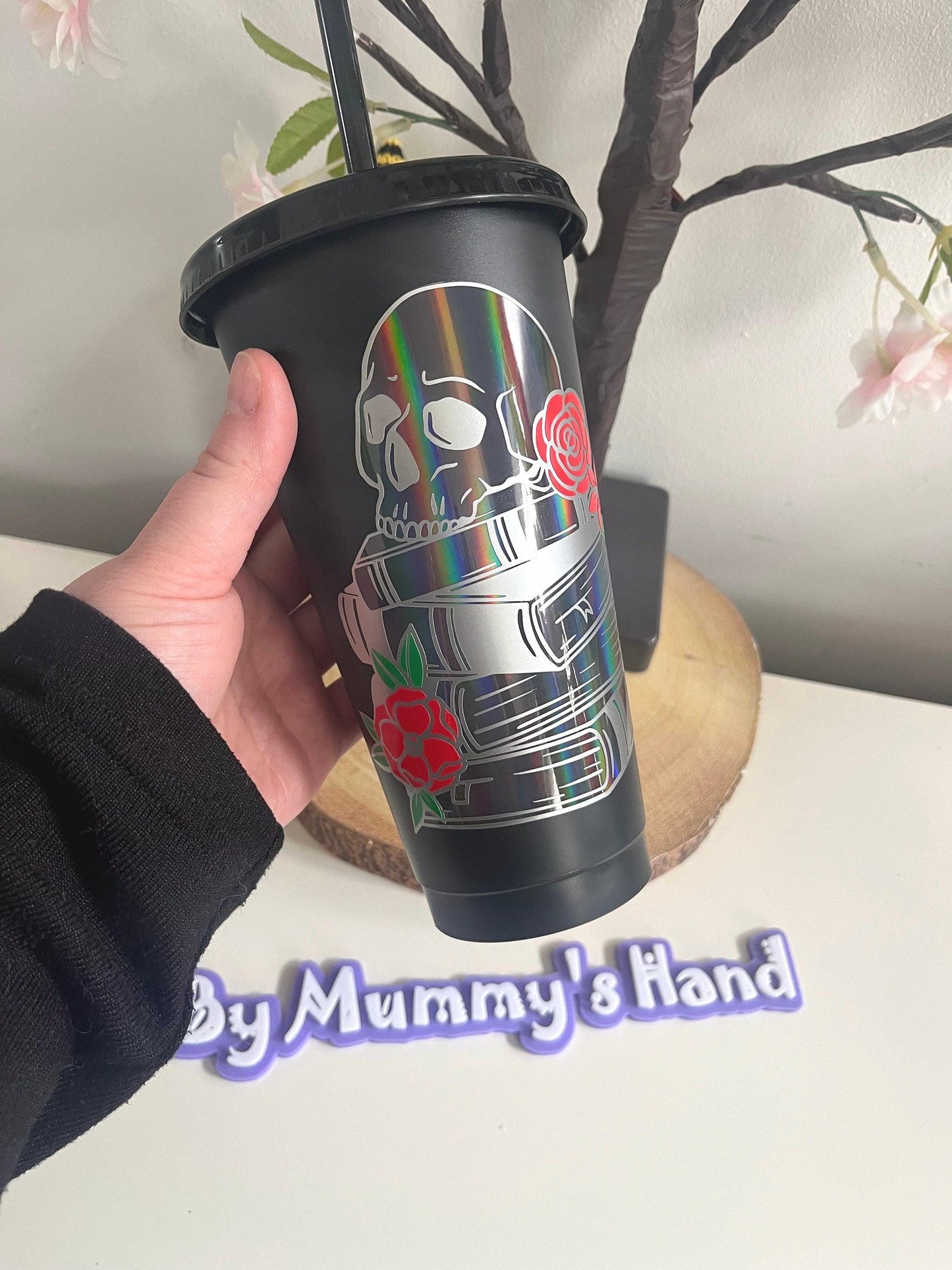 Book Lover Cold Cups, Gothic Style Cold Cup Tumbler, Cold Cups, Skull Decor, Tattoo Style, Starbucks Tumbler