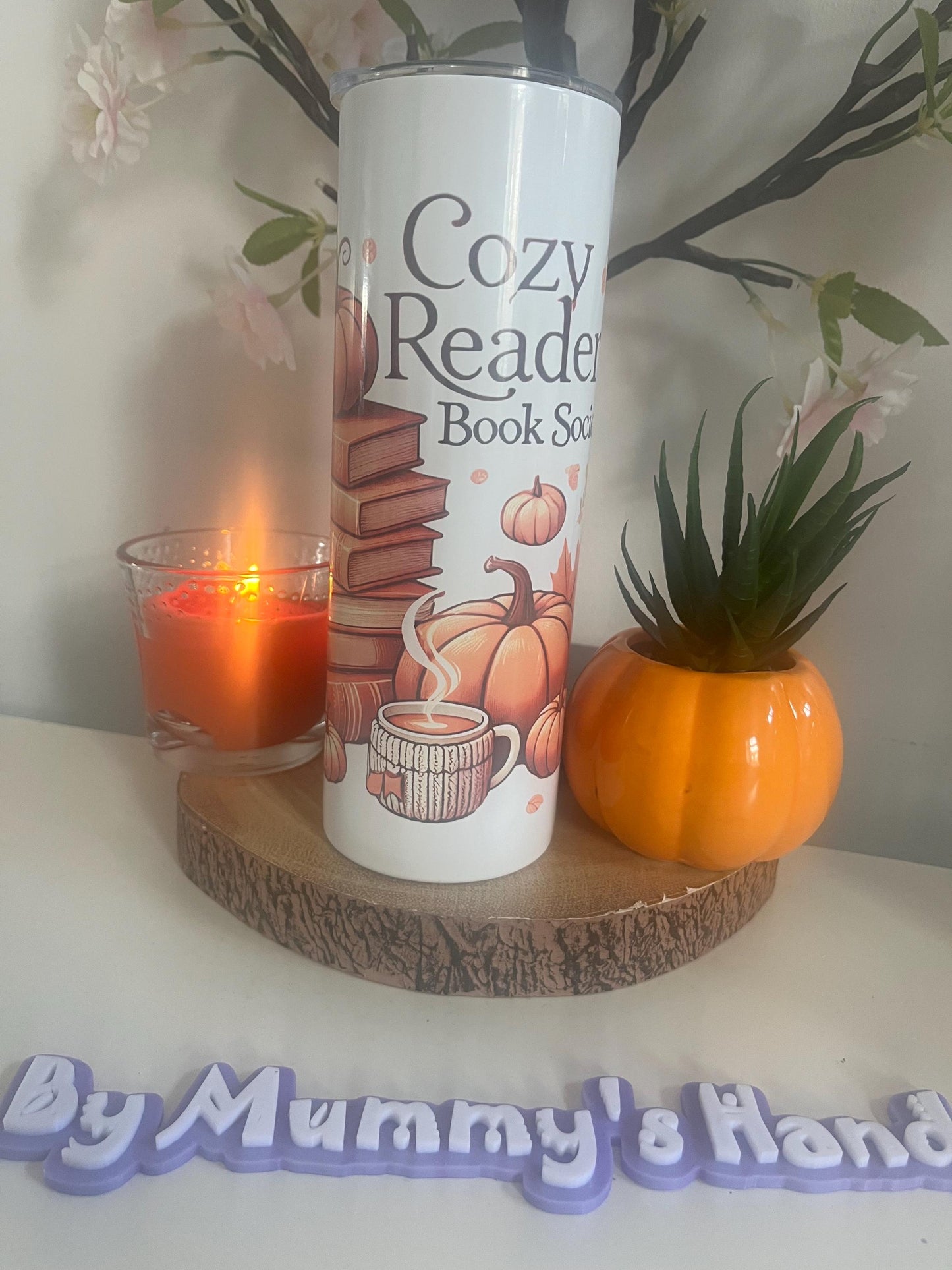 Cozy Readers Book Society 20oz Tumbler, Book Lovers Tumbler, Autumn, Fall, Pumpkin Spice, Romantic Book, 20oz Tumbler, Hot and Cold Drinks