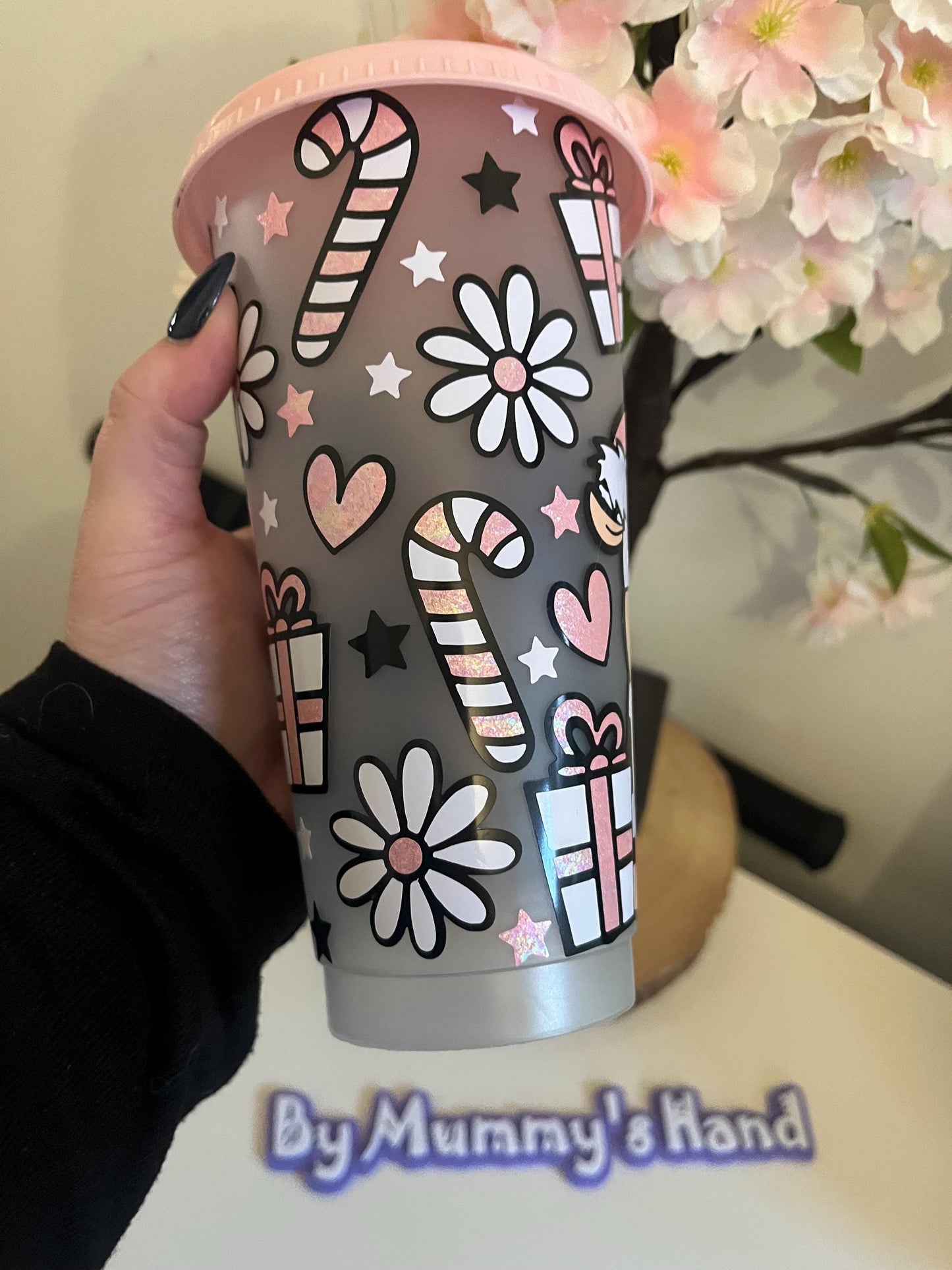 Personalised Cold Cups, Christmas Cow, Daisy Cow Cold Cup Tumbler, Christmas Cold Cups, Christmas Decor, Christmas Stocking Filler
