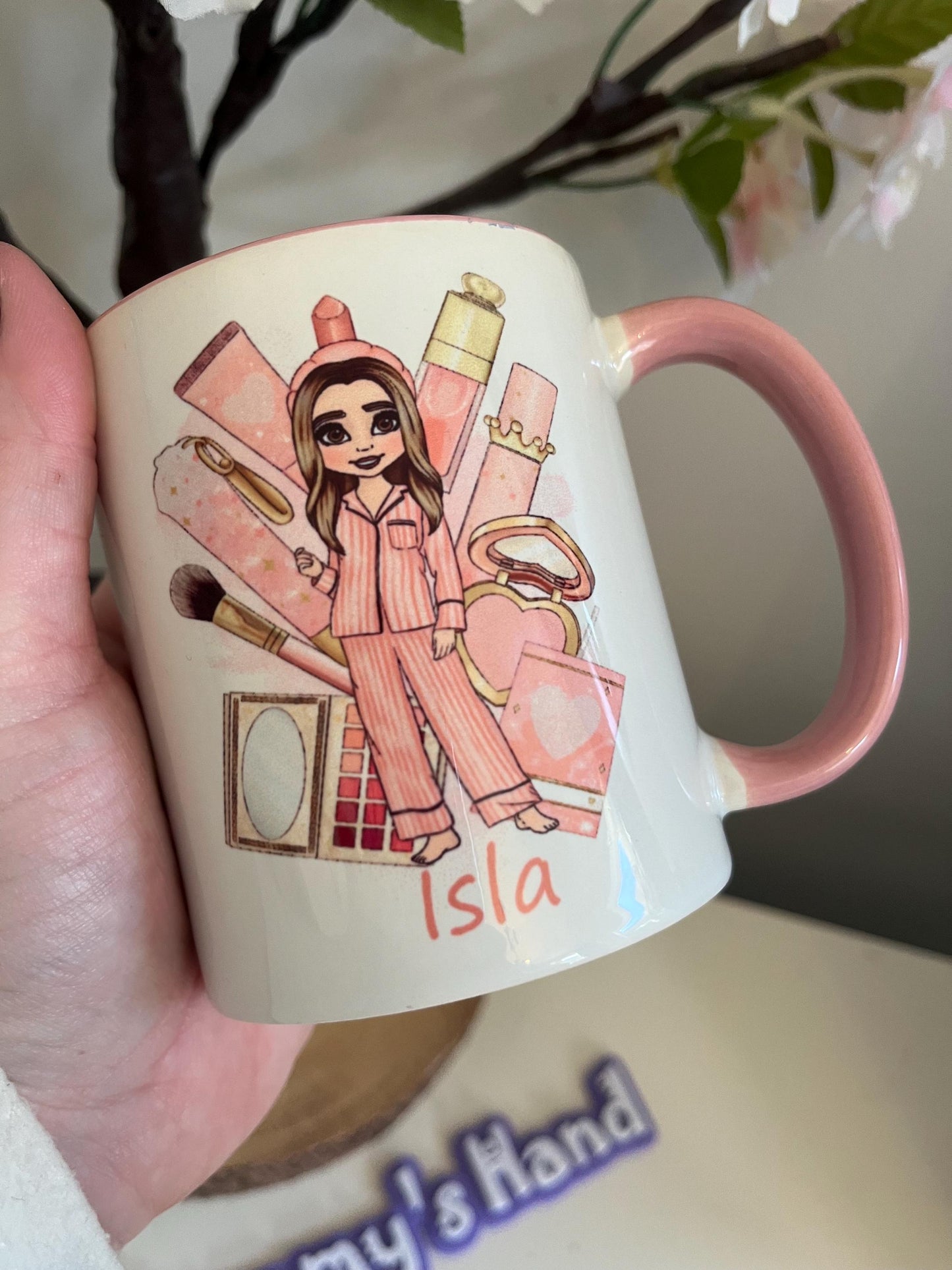 Make Up Girl Personalised Mug, Styled to your own Doll, PLouise Inspired, Make Up Theme, Christmas Gift