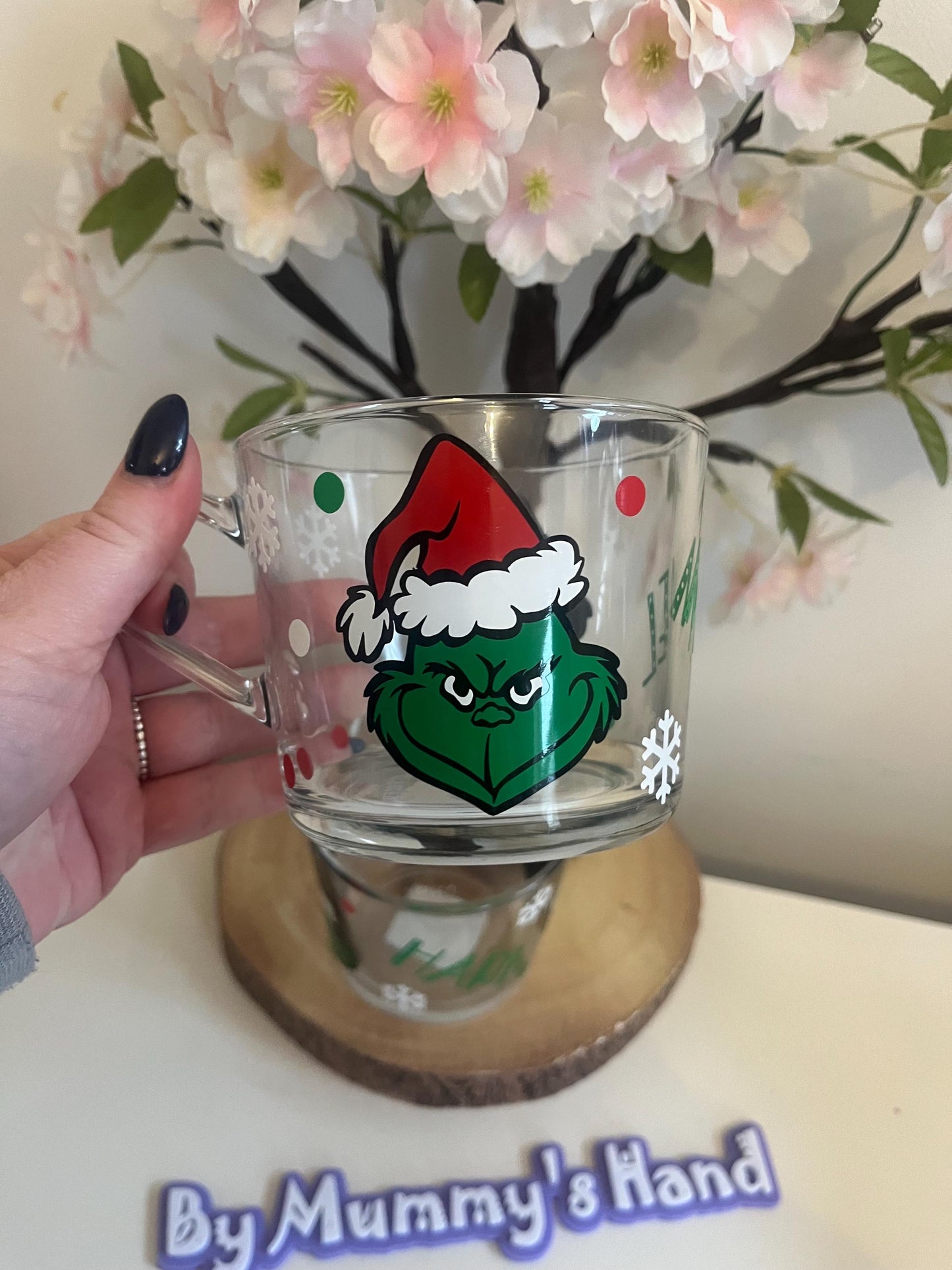 Personalised Glass Mug, Christmas Sausage Dog Glass Mug, Dashchund Decor, Christmas Movie, Glass Mugs