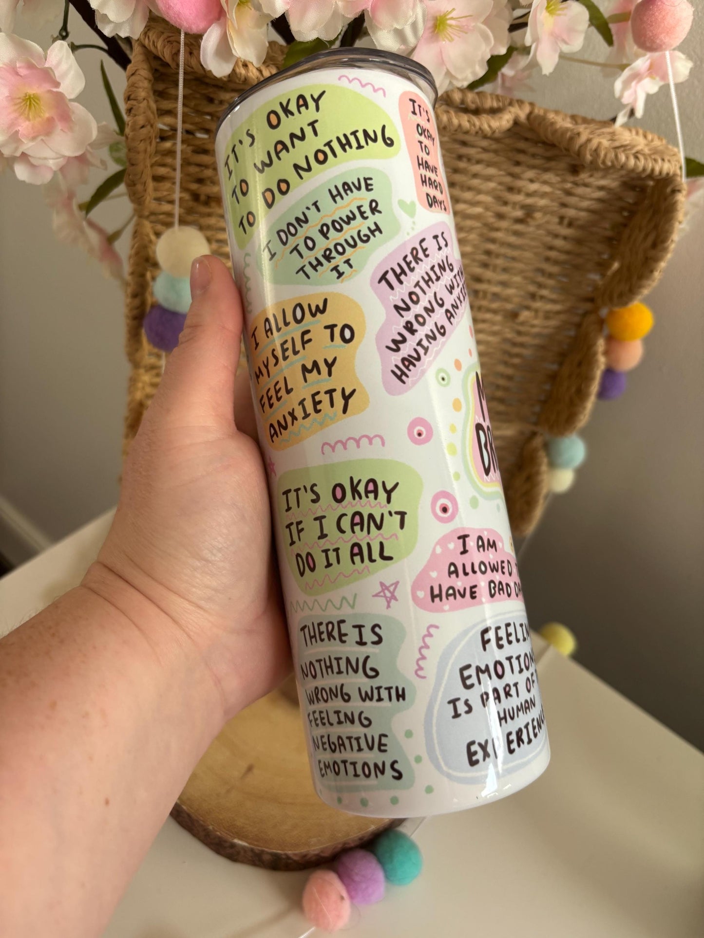 My Mental Breakdown Tumbler, Positive Motivation, Menty B, Mental Health, Self Love, Affirmations, 20oz Tumbler, Hot and Cold Drinks