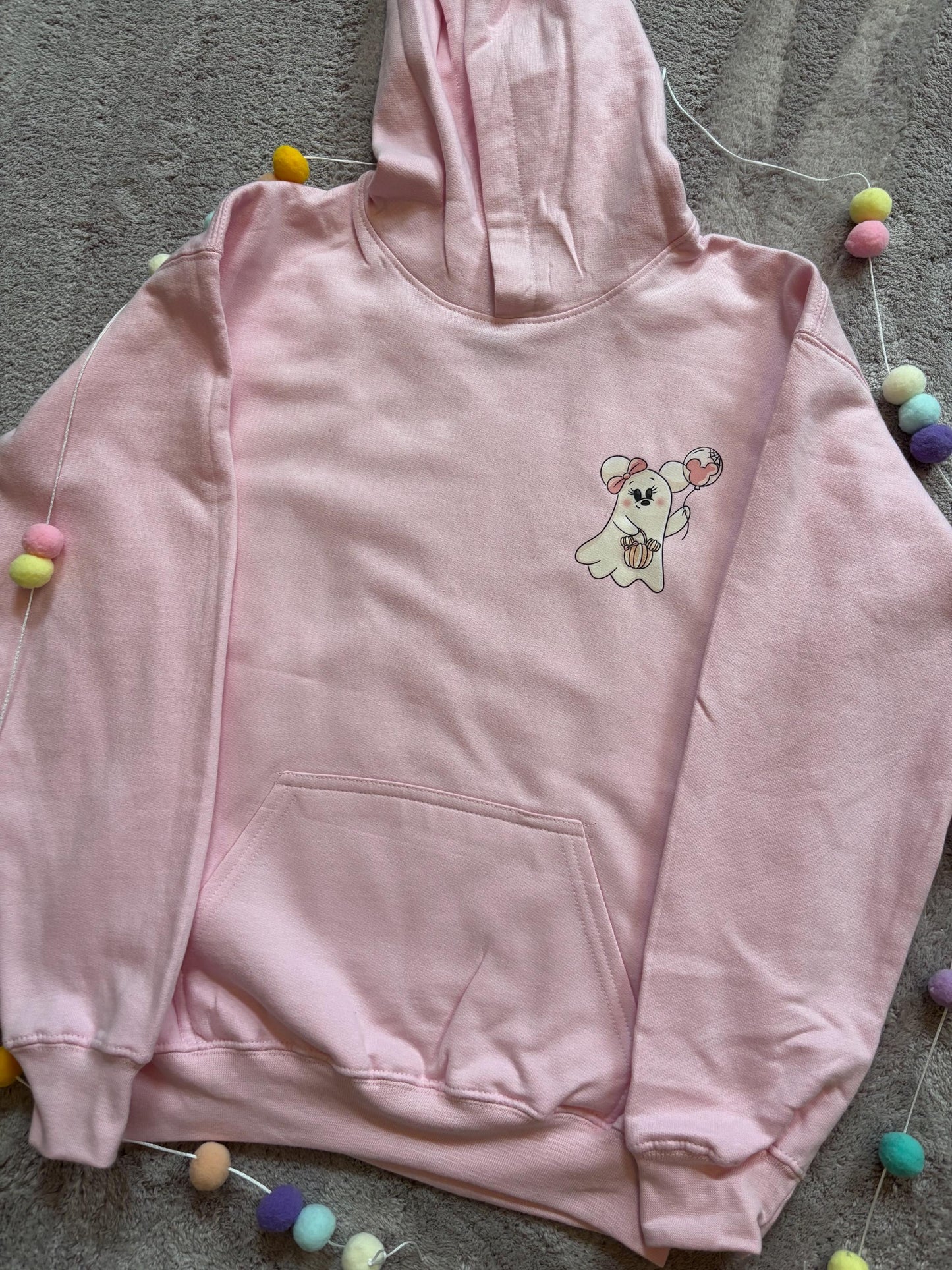 Halloween Ghost Mouse and Ears Hoodie, Ears, Florida, Orlando, Halloween Outfits, - Adults & Kids Sizes - Cotton Hoodie