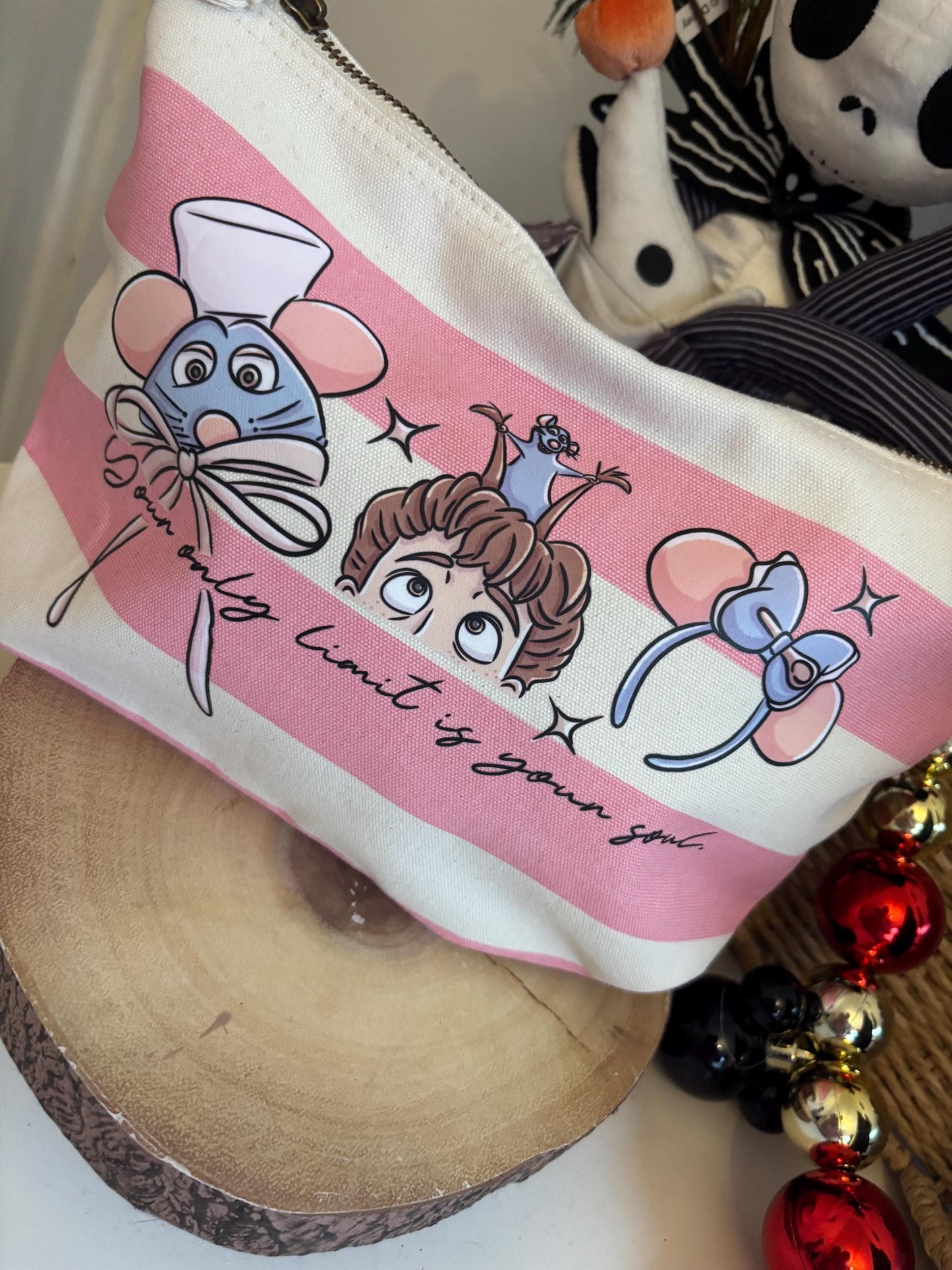 Chez Remi Make Up Bags, Chef Rat Theme Cotton Canvas Accessories Bags, Ratatouille, Printed Inspired Bags, Cosmetics Bags