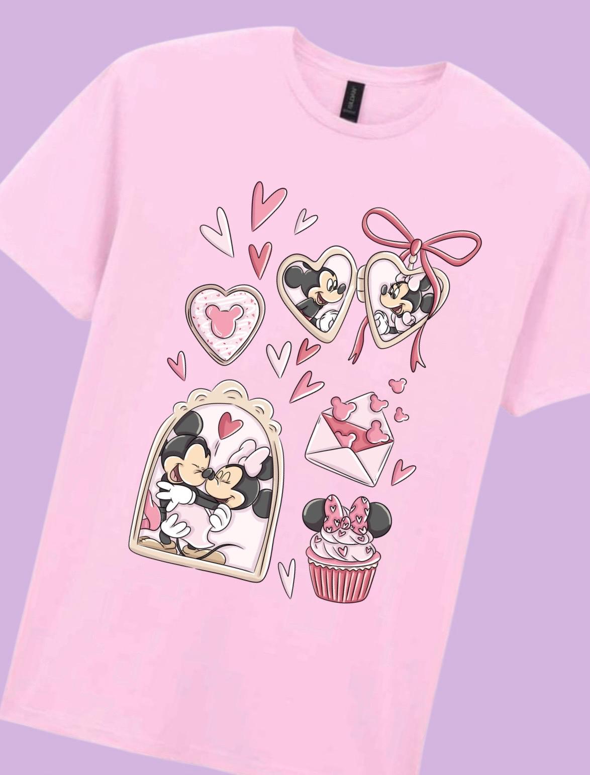 Valentines Day Magical Girlie Mouse Bow Printed T-Shirt, Florida, Orlando, Magical World - Adults & Kids Sizes