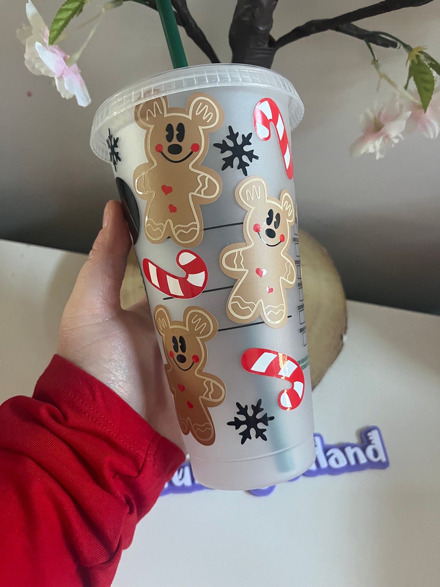 Personalised Cold Cup, Christmas Gingerbread Mickey Tumbler, Christmas Starbucks Cold Cups, Christmas Decor, Christmas Movie Cup