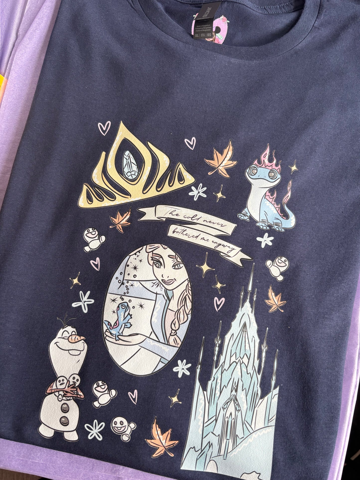 Frozen Sisters, Full Art Design Inspired Printed T-Shirt, Norwegian Style, Happy Snowman, Olaf, Bruni - Adults & Kids Sizes - Cotton T-Shirt