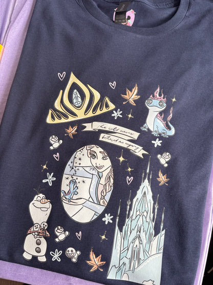 Frozen Sisters, Full Art Design Inspired Printed T-Shirt, Norwegian Style, Happy Snowman, Olaf, Bruni - Adults & Kids Sizes - Cotton T-Shirt
