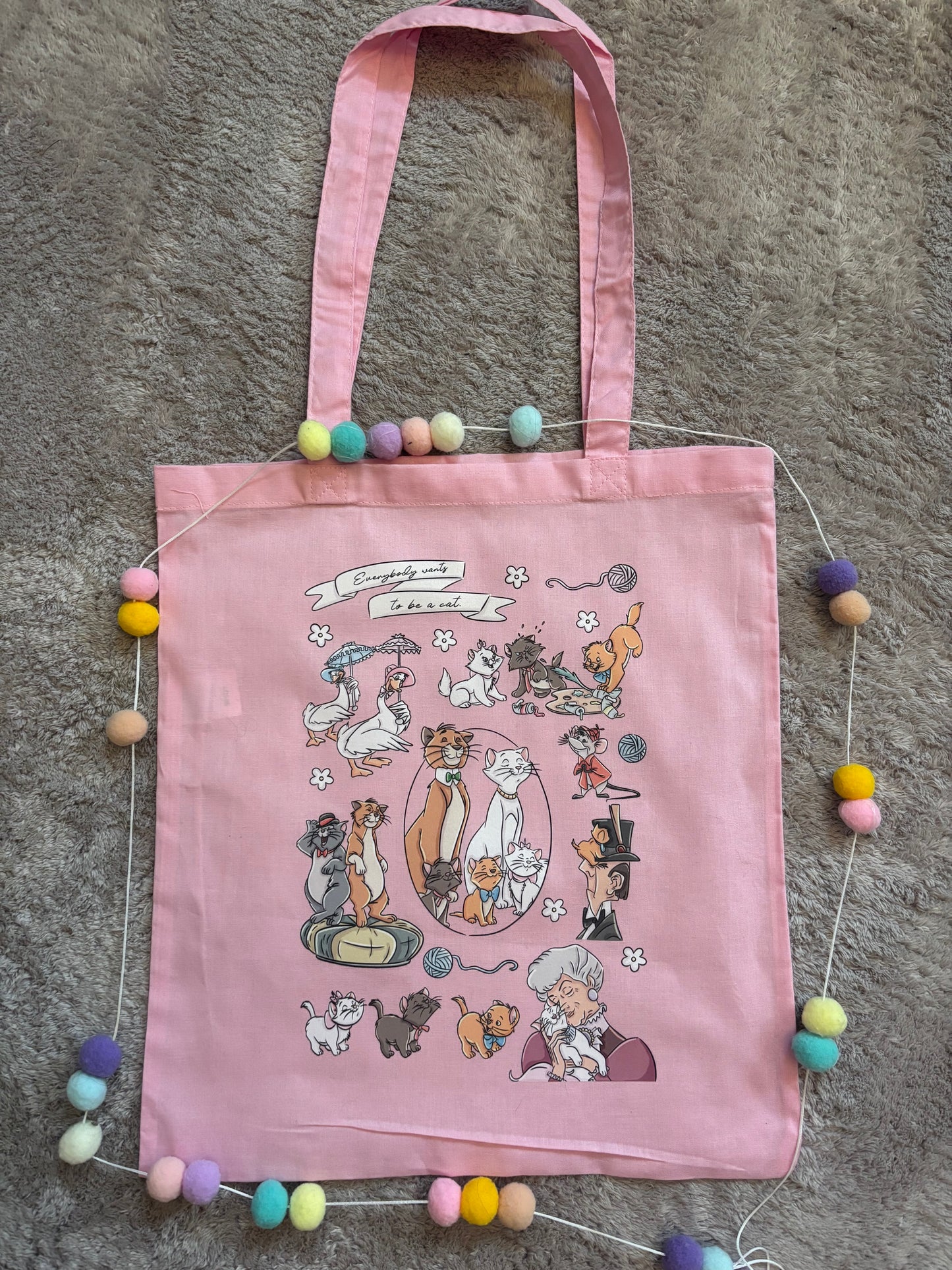 French Kitties, Aristo Cats Tote Bags, Cotton Canvas Tote Bags, Printed Inspired Tote Bags, Shopper Bags