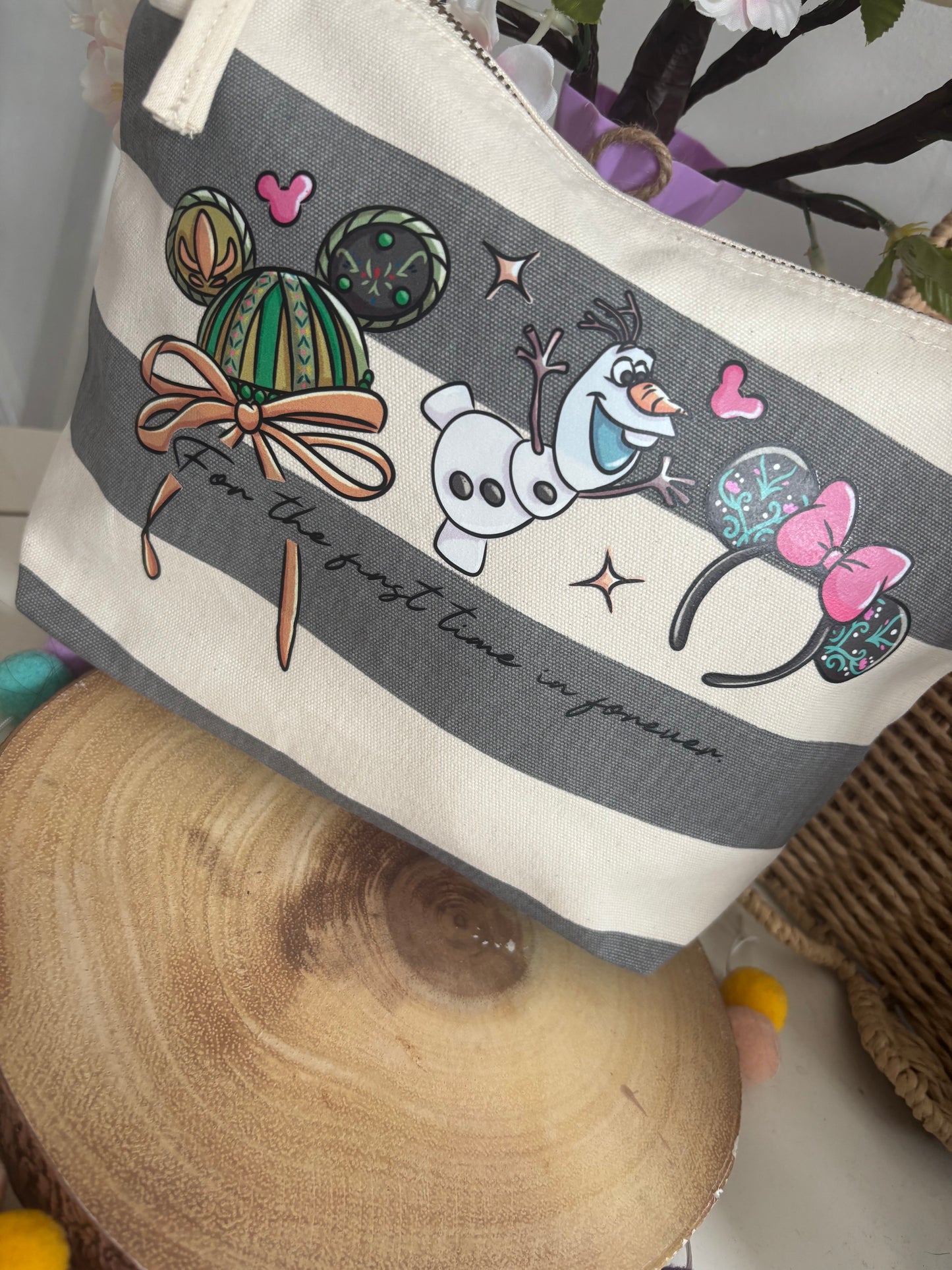 Frozen Sisters Make Up Bags, Printed Inspired Make Up Bags, Ears Bags, Florida, Orlando, Paris, Nautical Theme Make Up Bag
