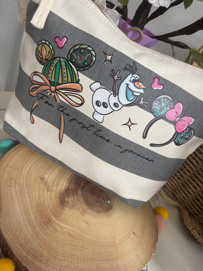 Frozen Sisters Make Up Bags, Printed Inspired Make Up Bags, Ears Bags, Florida, Orlando, Paris, Nautical Theme Make Up Bag