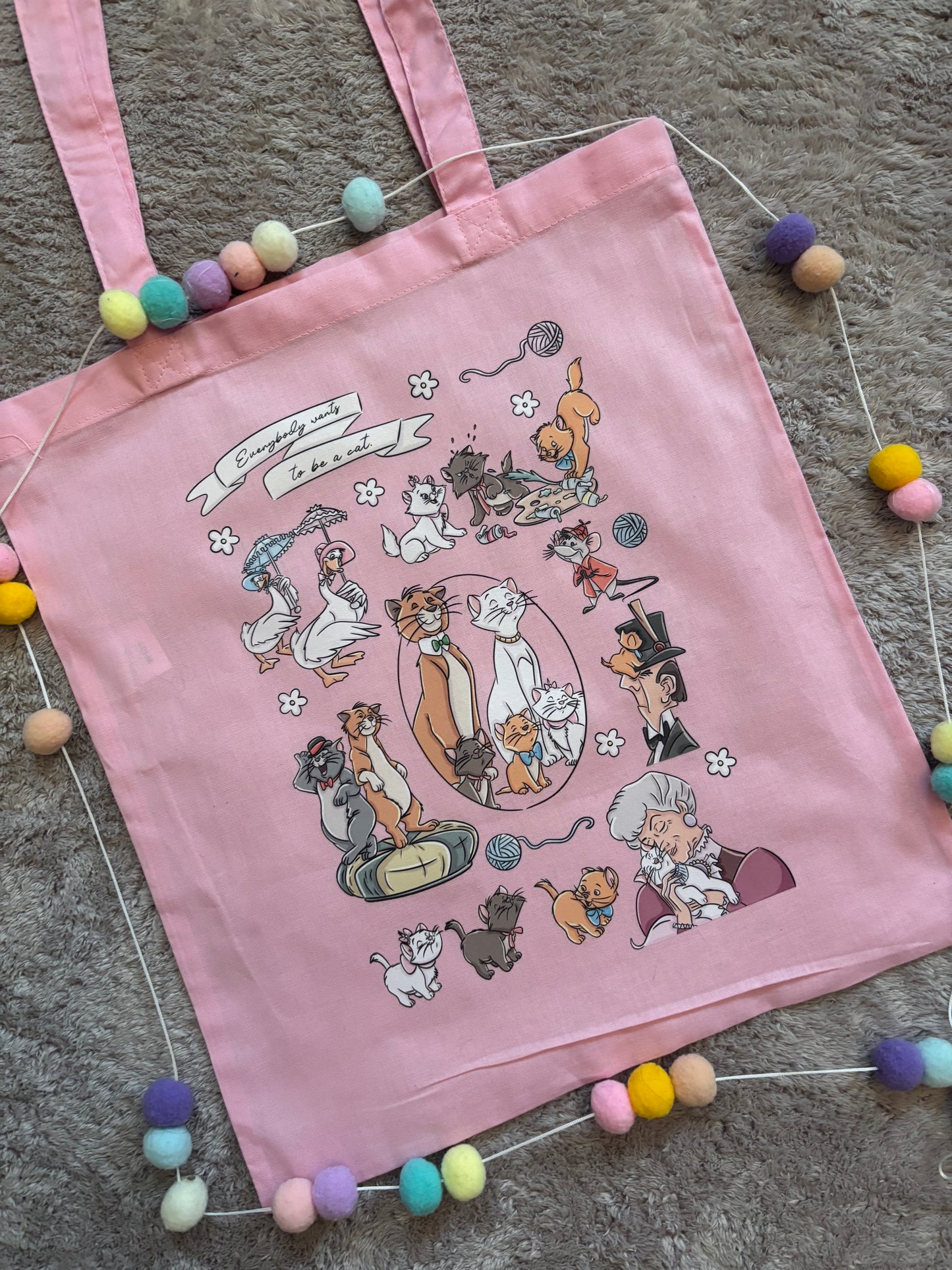 French Kitties, Aristo Cats Tote Bags, Cotton Canvas Tote Bags, Printed Inspired Tote Bags, Shopper Bags