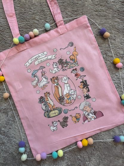 French Kitties, Aristo Cats Tote Bags, Cotton Canvas Tote Bags, Printed Inspired Tote Bags, Shopper Bags