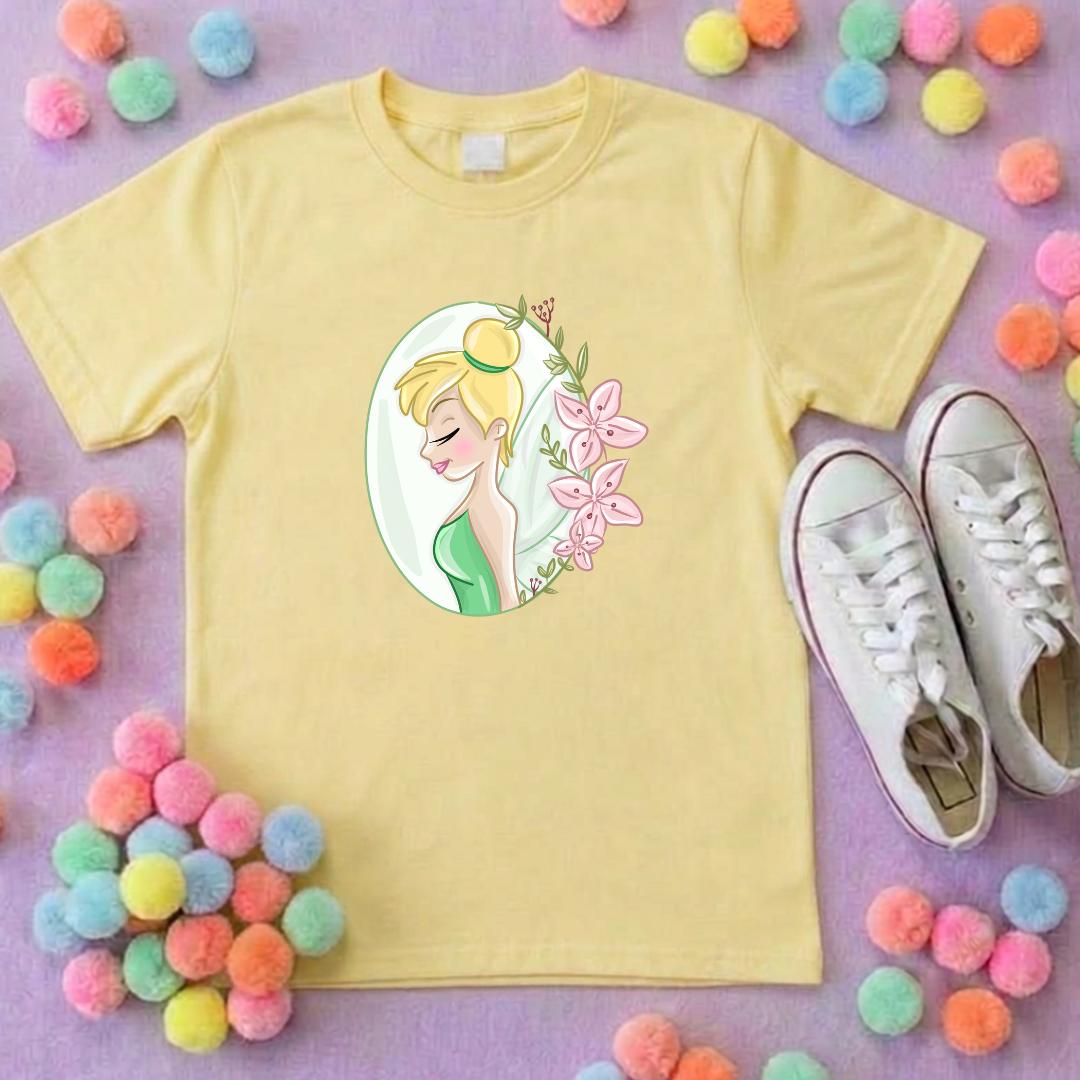 Neverland Tinkerbelle Flower Inspired T-Shirt, Florida, Orlando - Adults & Kids Sizes - Cotton T-Shirt