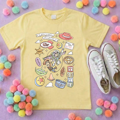 Story Toy Inspired Full Art Printed Ears T-Shirt, Florida, Orlando, Bo Peep, Jessie, Buzz, Toy Story - Adults & Kids Sizes - Cotton T-Shirt
