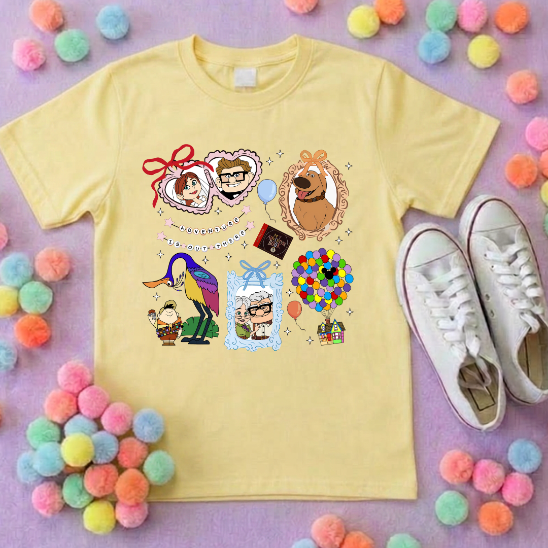 Up House Inspired Printed T-Shirt, Florida, Orlando, Ellie and Karl, Kevin, Dug - Adults & Kids Sizes - Cotton T-Shirt