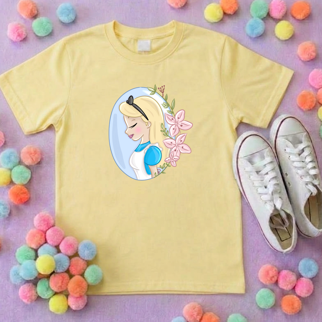 Wonderland Alice Flower Inspired T-Shirt, Florida, Orlando - Adults & Kids Sizes - Cotton T-Shirt