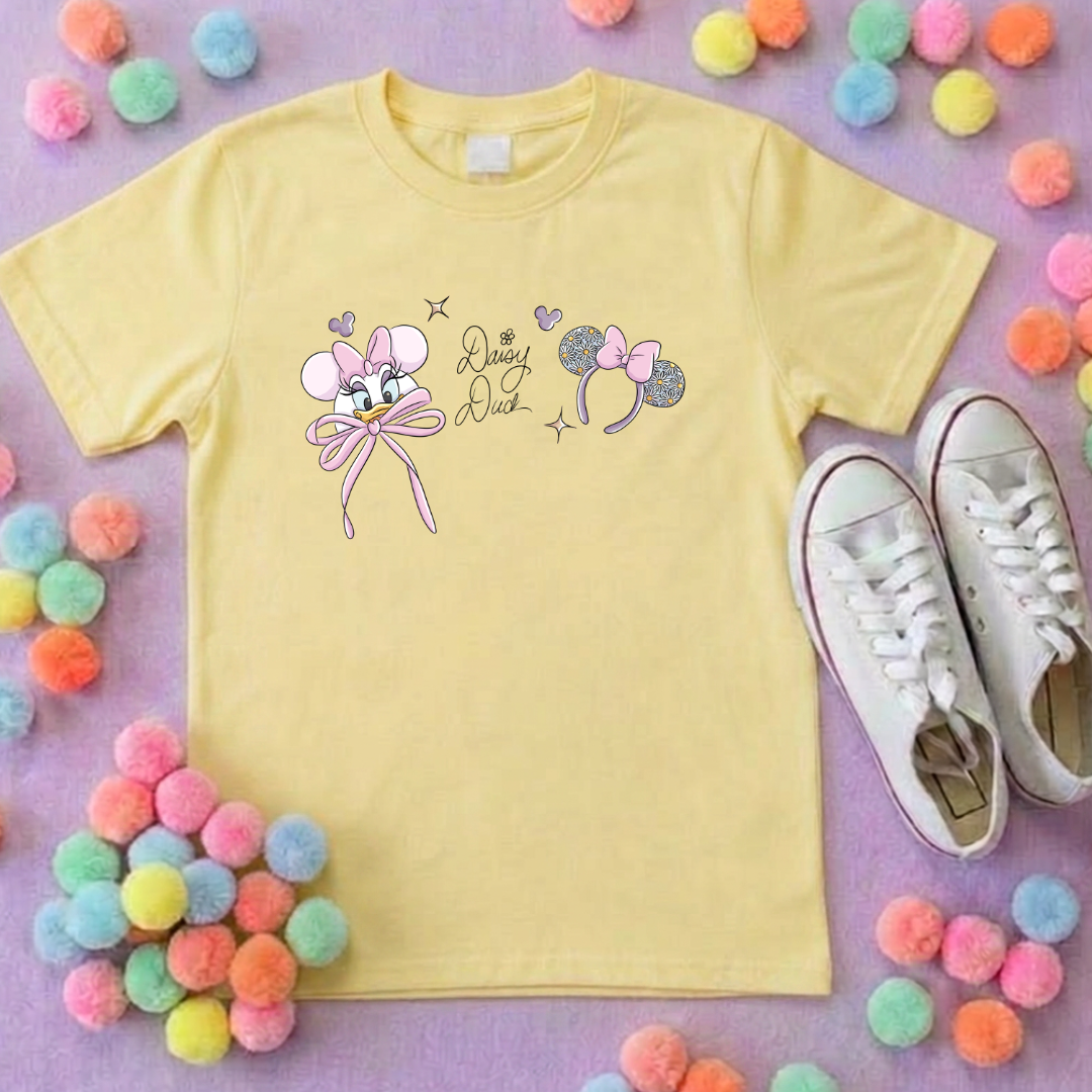 Magical Girlie Duck Bow Printed T-Shirt, Florida, Orlando, Magical World - Adults & Kids Sizes
