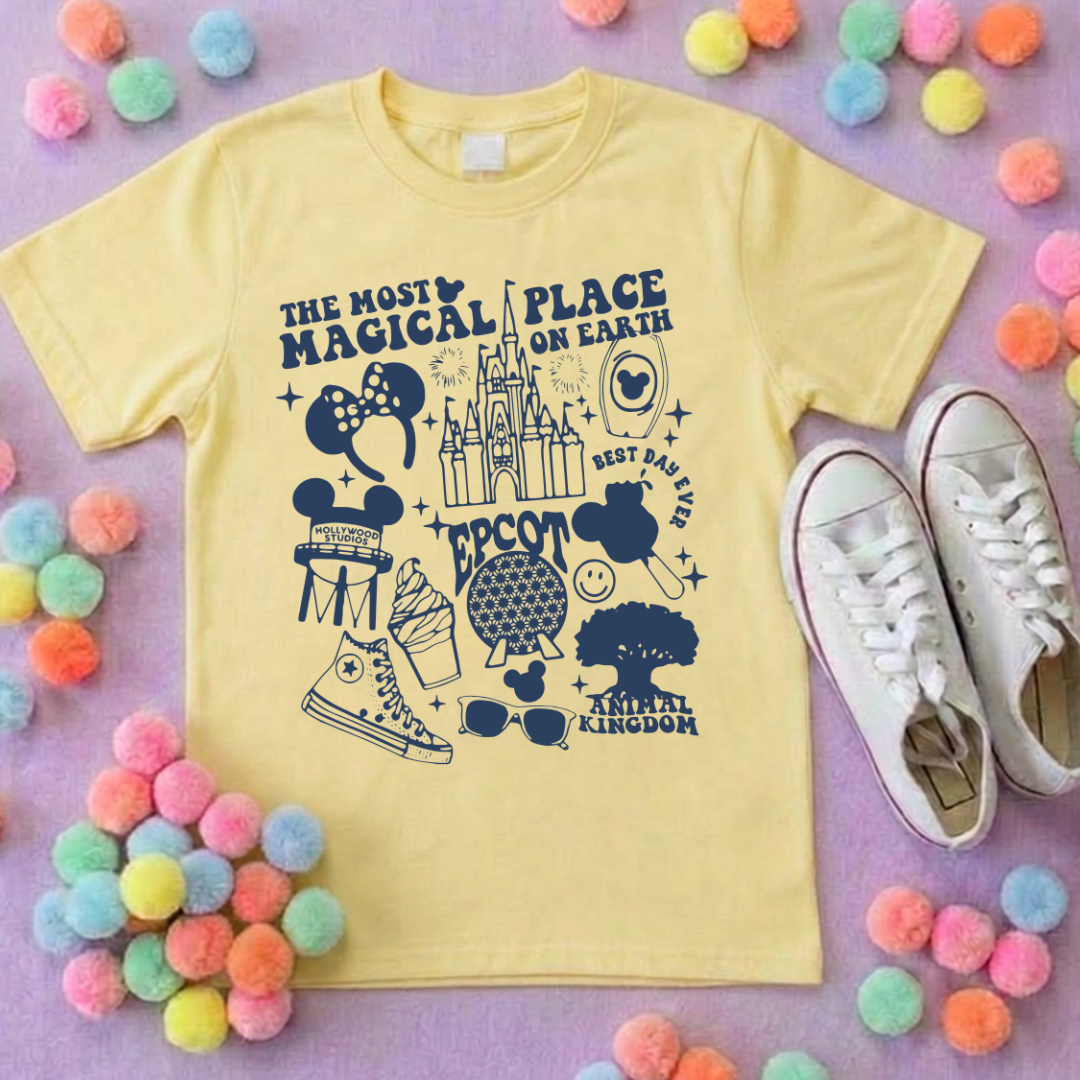Happiest Place, Park Life T-Shirt, Ears, Florida, Orlando, Cruise Holidays T-Shirts, Holiday Outfits - Adults & Kids Sizes - Cotton T-Shirt