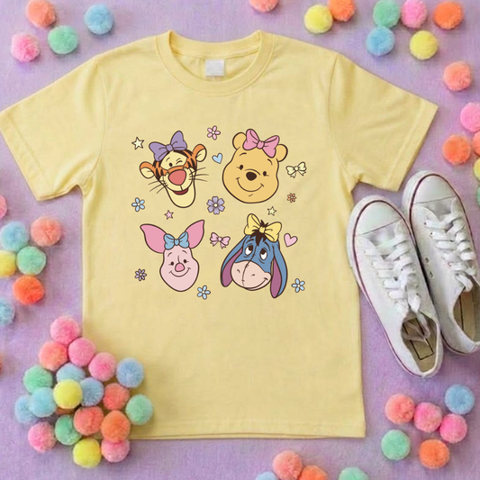 Pooh Pretty Besties Park Life T-Shirt, Ears, Florida, Orlando, Cruise Holidays T-Shirts, Holiday Outfits - Adults & Kids Sizes - Cotton T-Shirt