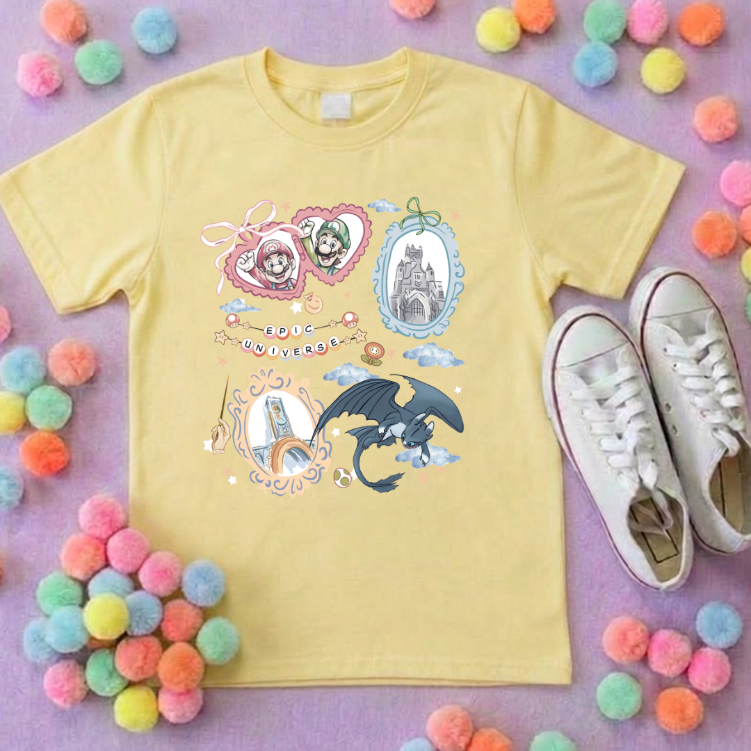 Universe Epic Inspired Printed T-Shirt, Theme Park, Orlando, Inspired Character T-Shirts - Adults & Kids Sizes - Cotton T-Shirt