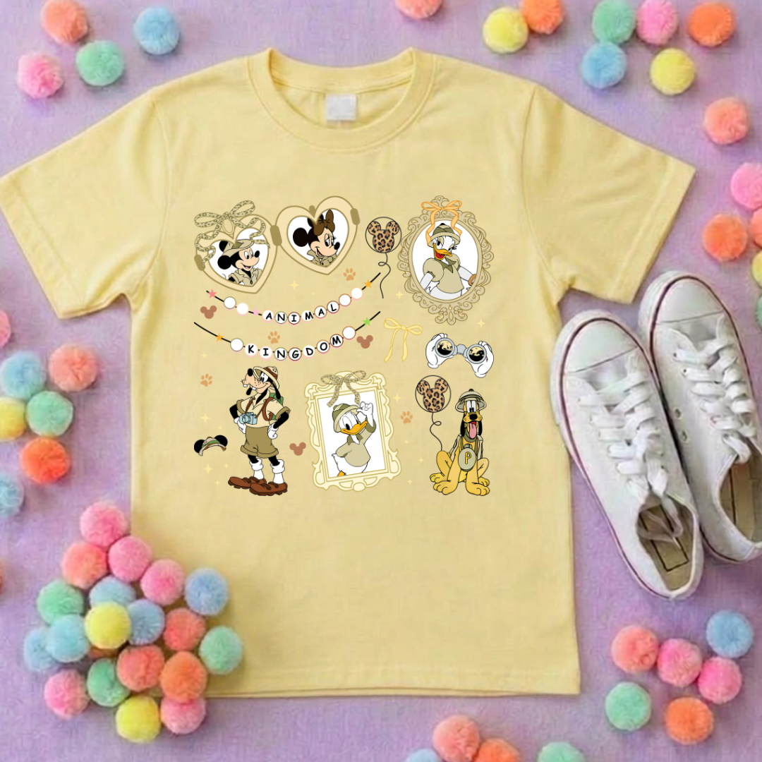 Animal Kingdom Inspired Printed Sand T-Shirt, Safari, Tree of Life, Inspired Character T-Shirts - Adults & Kids Sizes - Cotton T-Shirt