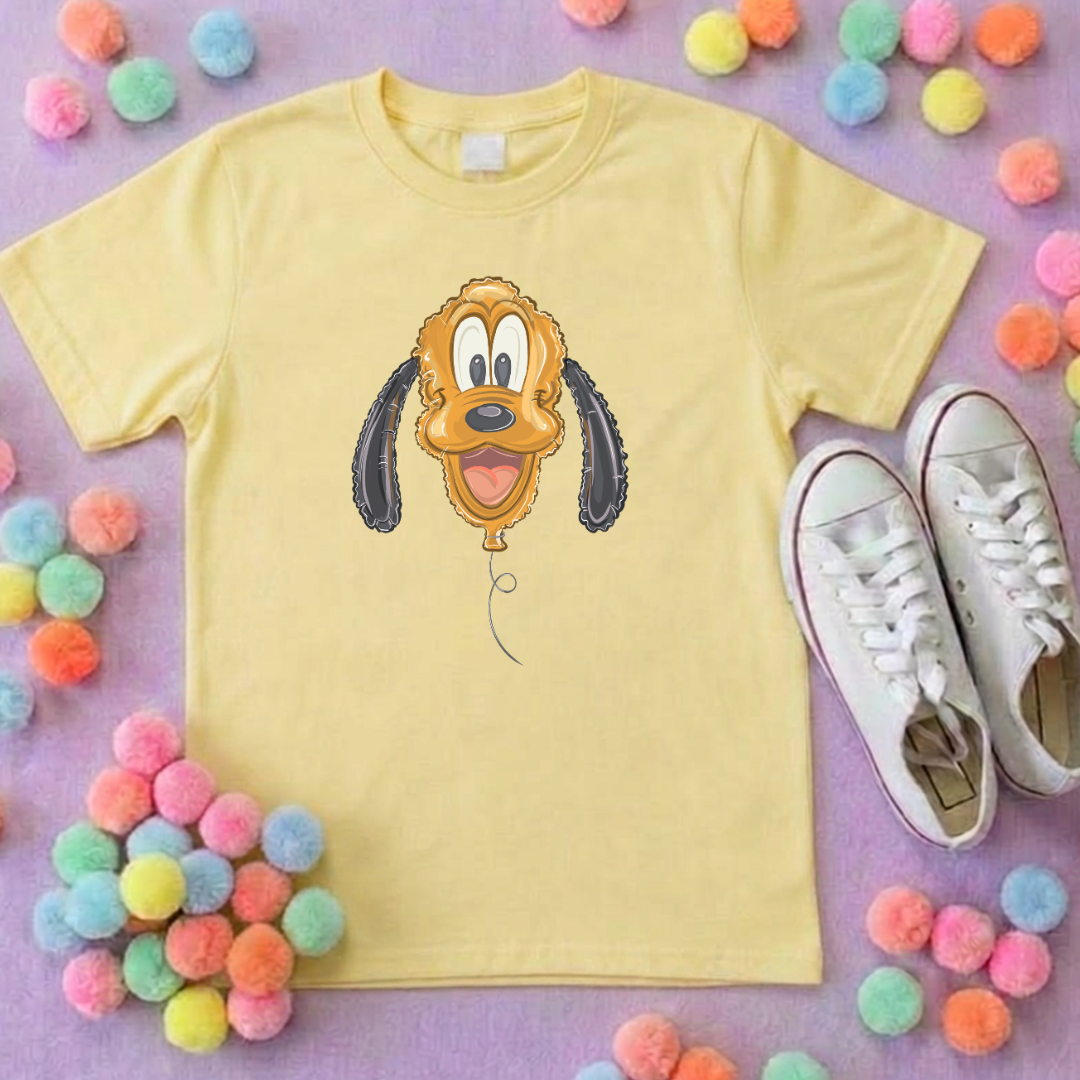 Pluto Balloon, Printed T-Shirt, Florida, Orlando, Magical World - Adults & Kids Sizes