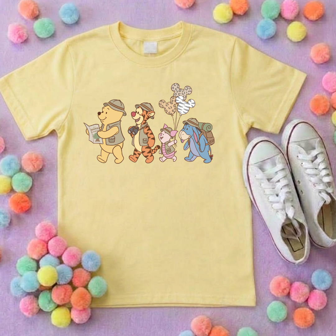 Pooh Animal Kingdom Safari Park Life T-Shirt, Ears, Florida, Orlando, Cruise Holidays T-Shirts, Holiday Outfits - Adults & Kids Sizes - Cotton T-Shirt