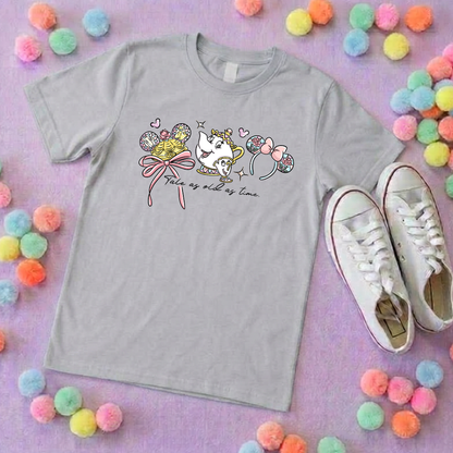 Belle & Teapot Inspired Printed T-Shirt, Princess Movie, Mouse Ears, Princess- Adults & Kids Sizes - Cotton T-Shirt