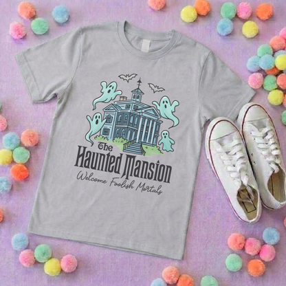 Mansion Haunted Inspired Printed T-Shirt, Florida, Orlando, Halloween T-Shirts, Halloween Outfits - Adults & Kids Sizes - Cotton T-Shirt