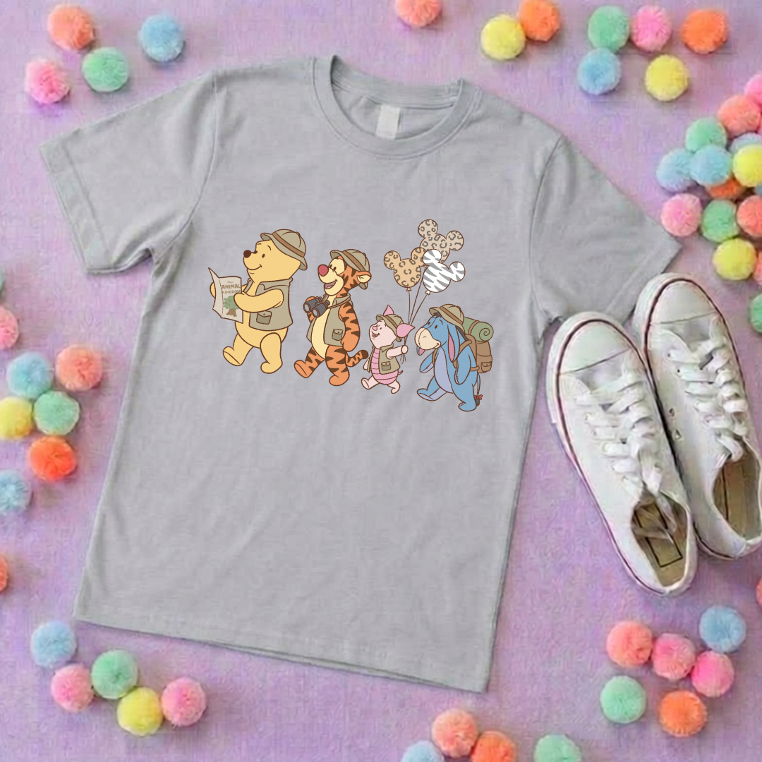 Pooh Animal Kingdom Safari Park Life T-Shirt, Ears, Florida, Orlando, Cruise Holidays T-Shirts, Holiday Outfits - Adults & Kids Sizes - Cotton T-Shirt