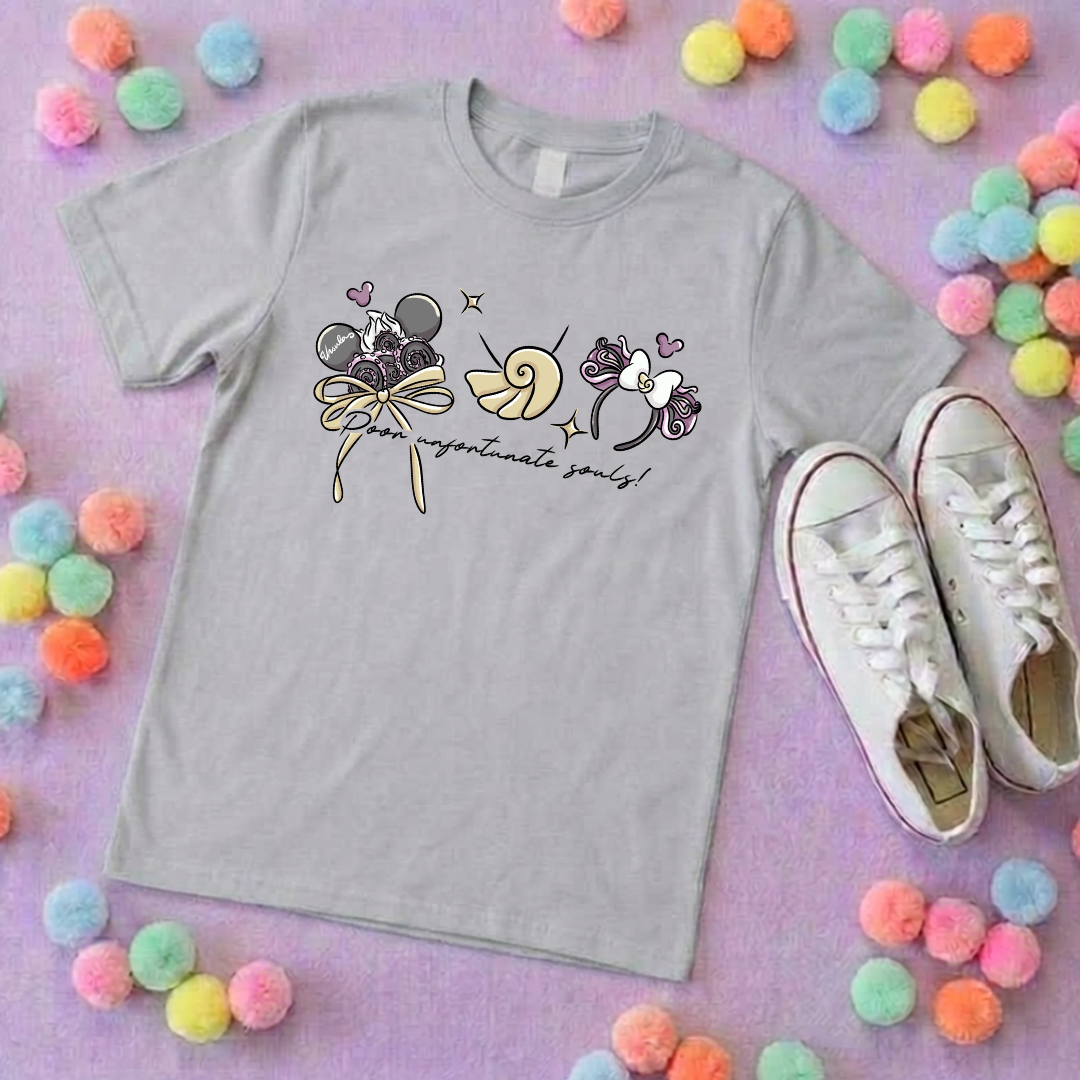Villain Inspired Printed T-Shirt, Under the Sea, Hello Beastie, De-vil, Villains Theme - Adults & Kids Sizes - Cotton T-Shirt