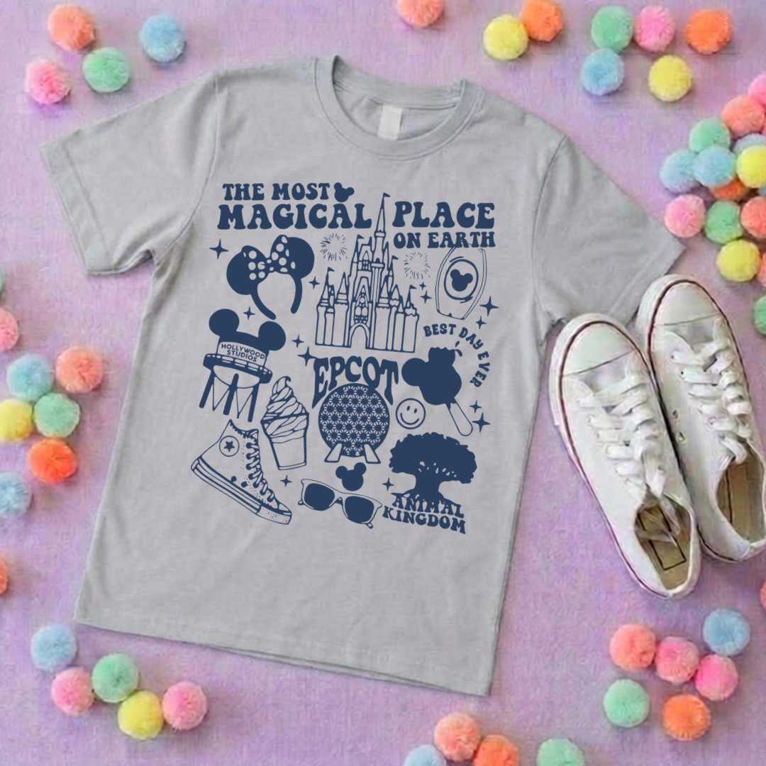 Happiest Place, Park Life T-Shirt, Ears, Florida, Orlando, Cruise Holidays T-Shirts, Holiday Outfits - Adults & Kids Sizes - Cotton T-Shirt