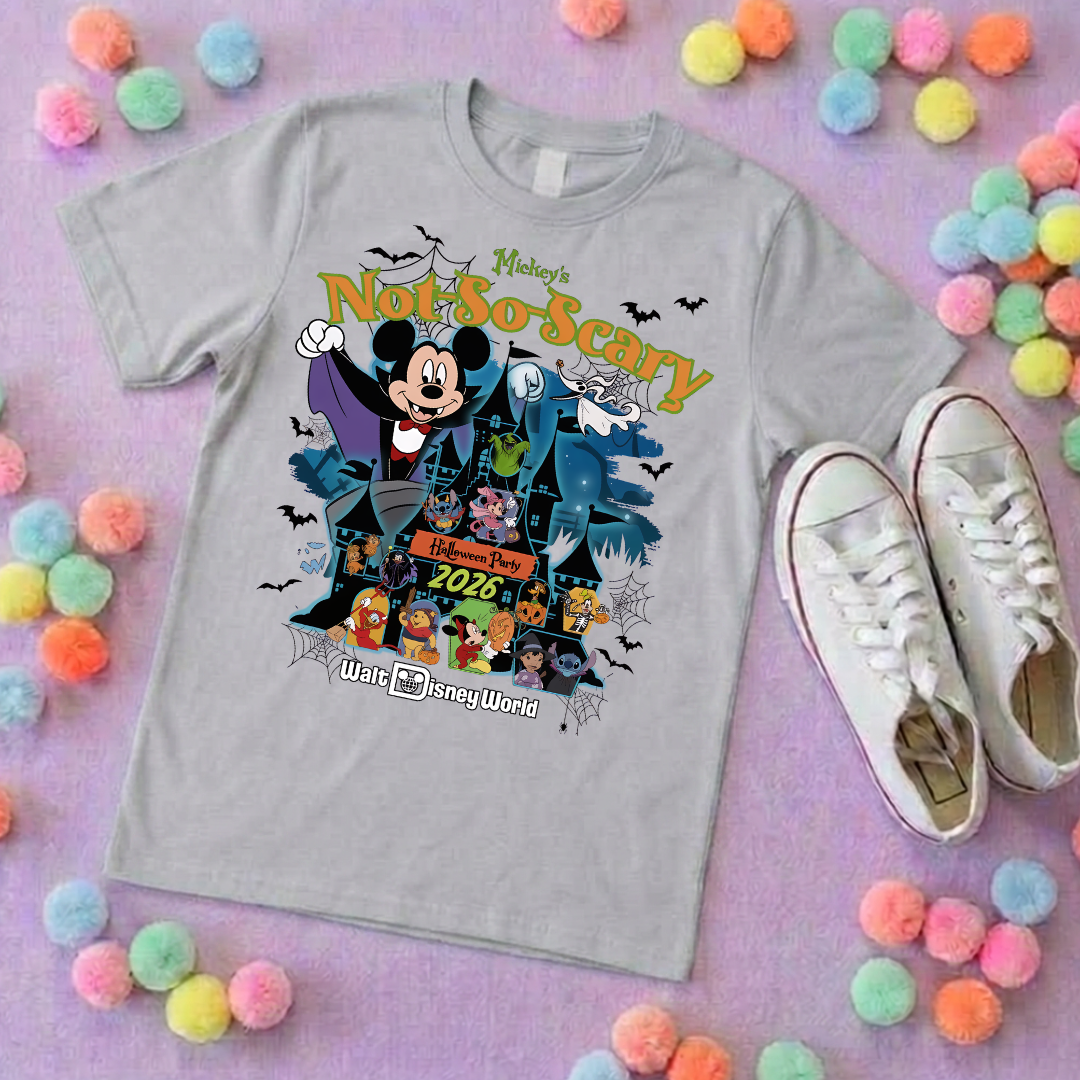 Not So Scary World Inspired Printed Sand T-Shirt, Florida, Orlando, Halloween T-Shirts, Halloween Outfits - Adults & Kids Sizes - Cotton T-Shirt