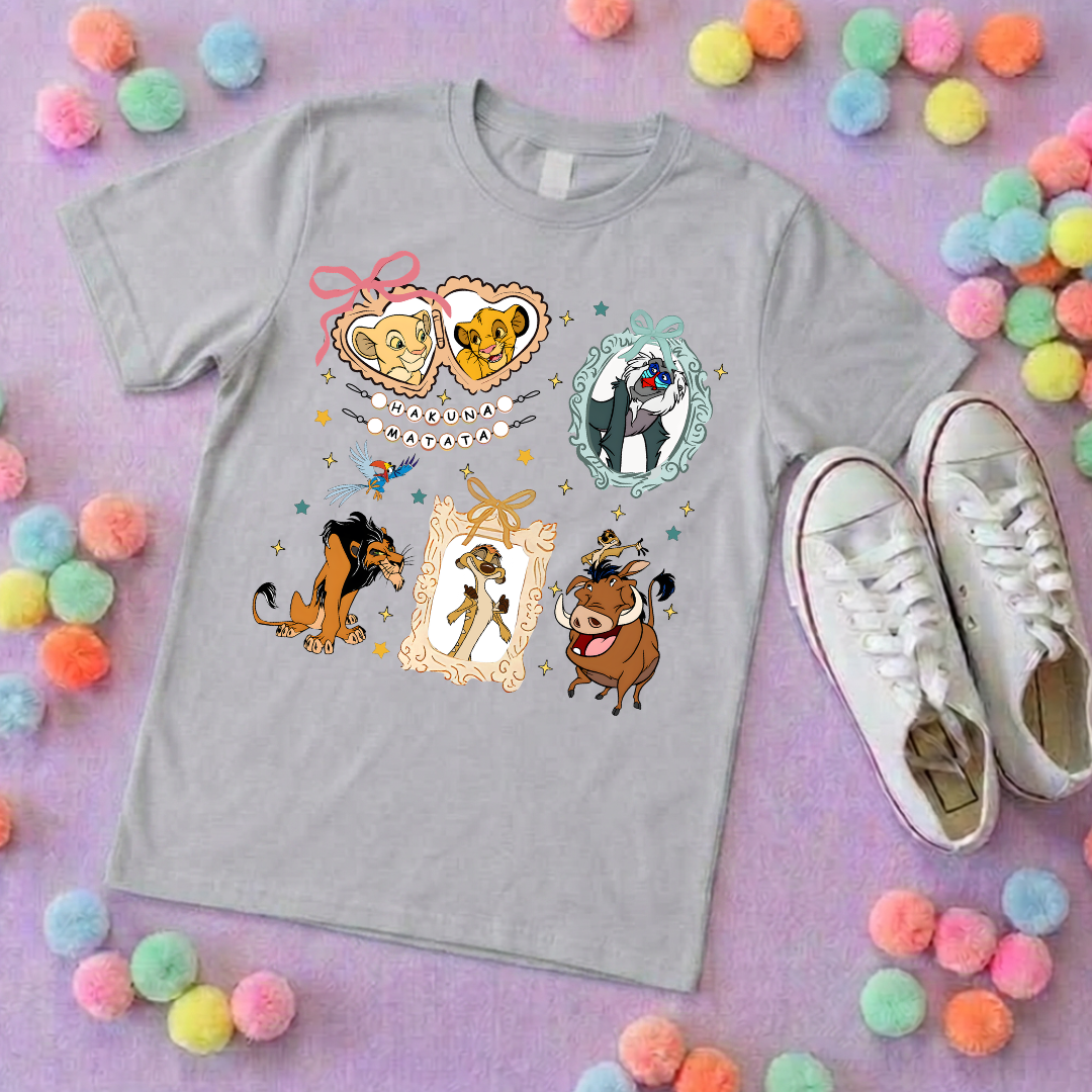 King Lion Inspired Printed White T-Shirt, Lions, Nala Simba, Mufasa, Inspired Character T-Shirts - Adults & Kids Sizes - Cotton T-Shirt