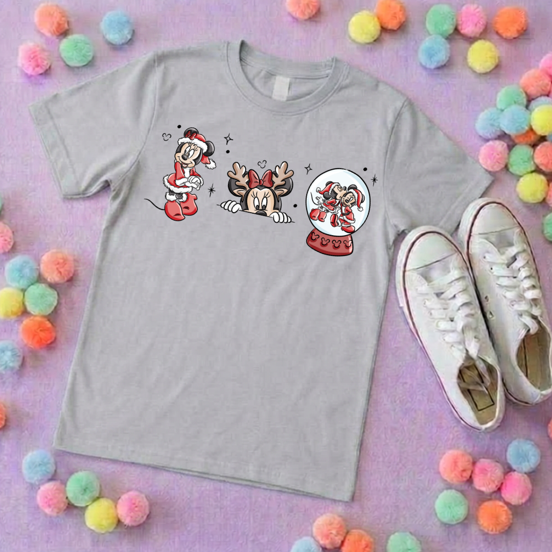 Christmas Mouse T-Shirt, Ears, Florida, Orlando, Christmas T-Shirts, Christmas Outfits - Adults & Kids Sizes - Cotton T-Shirt